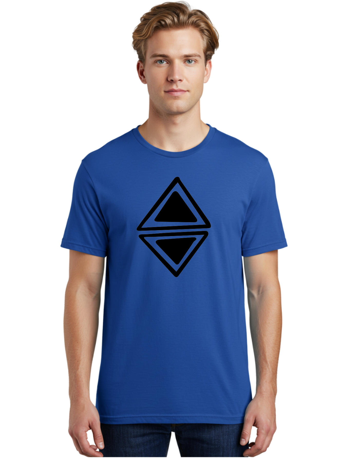 Ethereum-Logo Men'S Graphic Tee, 100% Cotton, Comfortable Casual Summer Wear, Machine Washable, Solana Cryptocurrency Logo, Black Diamond Shape, Geometric Design, Cryptocurrency Symbol, Blockchain Technology, Solana Branding, -  Aaa430