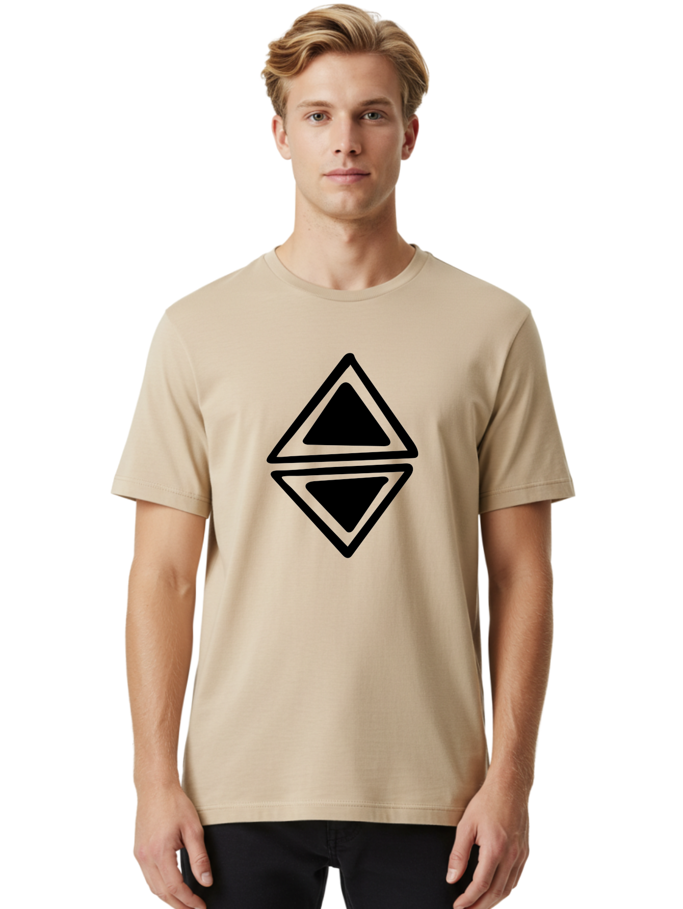 Ethereum-Logo Men'S Graphic Tee, 100% Cotton, Comfortable Casual Summer Wear, Machine Washable, Solana Cryptocurrency Logo, Black Diamond Shape, Geometric Design, Cryptocurrency Symbol, Blockchain Technology, Solana Branding, -  Aaa430