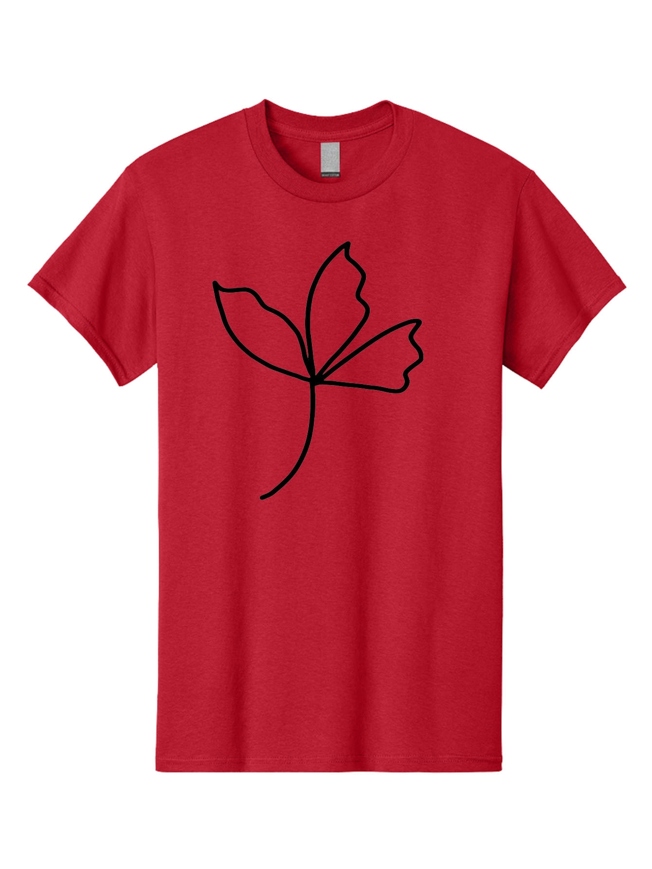 Flower-Outline Men'S Graphic Tee, 100% Cotton, Comfortable Casual Summer Wear, Machine Washable, Four Leaf Clover, Leafy Greens, Symbolic Icon, Minimalist Design, Simple Line Art, Stylized Clover, Elegant Graphics -  Aaa434
