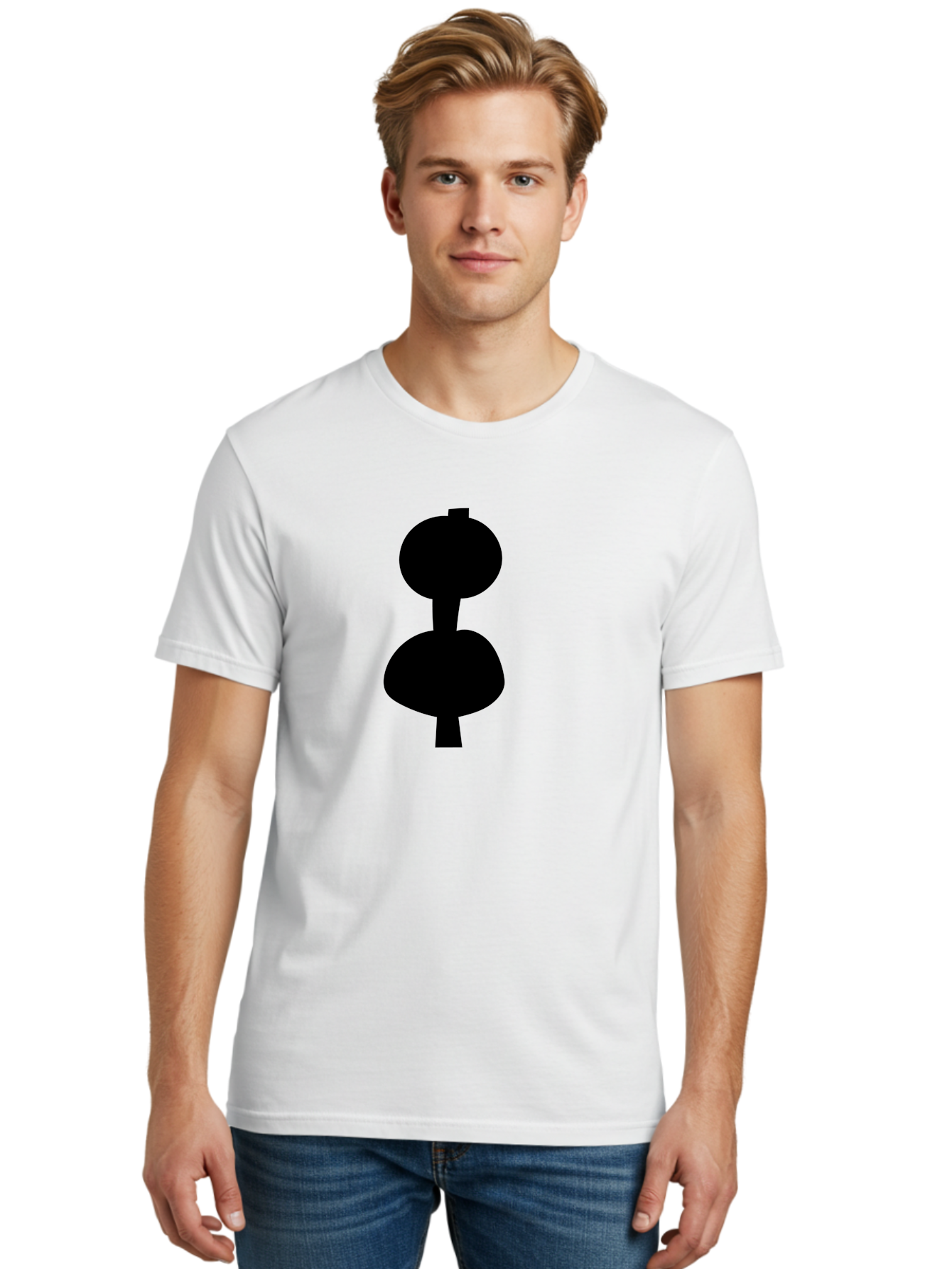Hourglass Men'S Graphic Tee, 100% Cotton, Comfortable Casual Summer Wear, Machine Washable, Dumbbell Icon, Fitness Symbol, Gym Equipment, Workout Tool, Exercise Accessory, Physical Fitness, Bodybuilding -  Aaa437