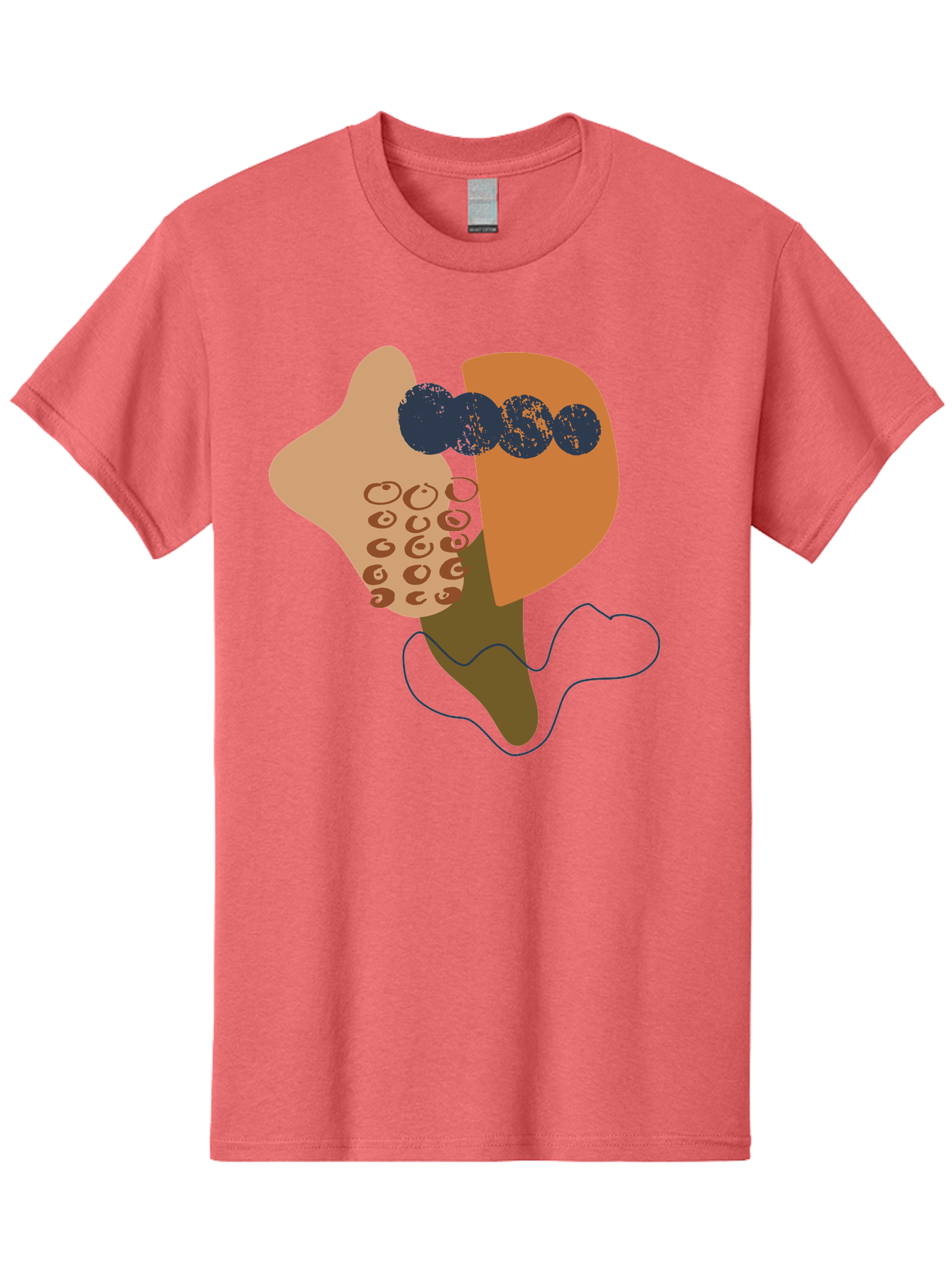 Ice-Cream-Cone Men'S Graphic Tee, 100% Cotton, Comfortable Casual Summer Wear, Machine Washable, Ice Cream Cone, Abstract Design, Modern Art, Colorful Treat, Creative Expression, Unique Illustration, Sweet Delight, Artistic Creativity -  Aaa438