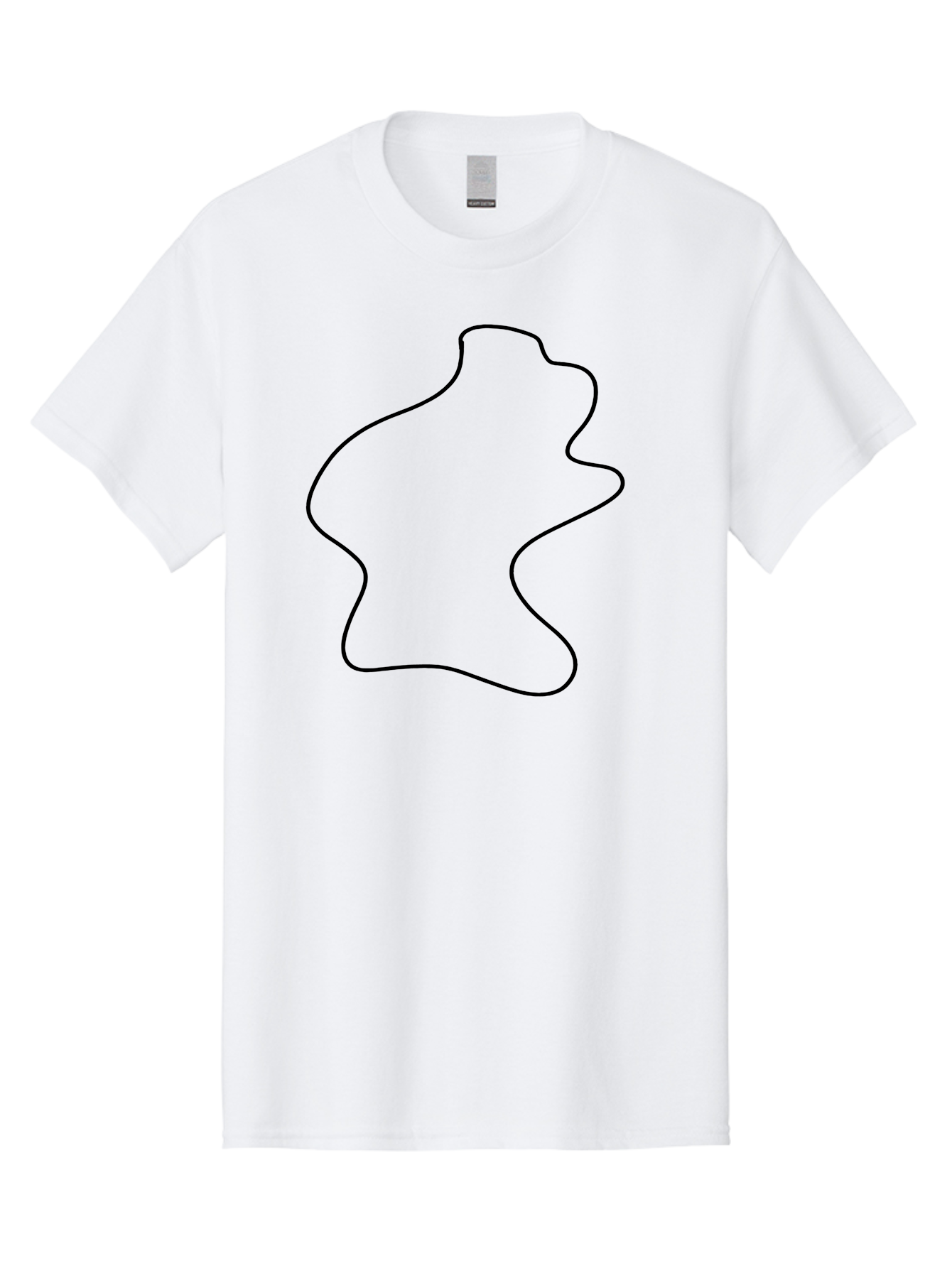 Irregular-Shape Men'S Graphic Tee, 100% Cotton, Comfortable Casual Summer Wear, Machine Washable, Simple Line Art, Minimalist Design, Geometric Shape, Abstract Form, Fluid Outline, Creative Expression, Modern Art -  Aaa440