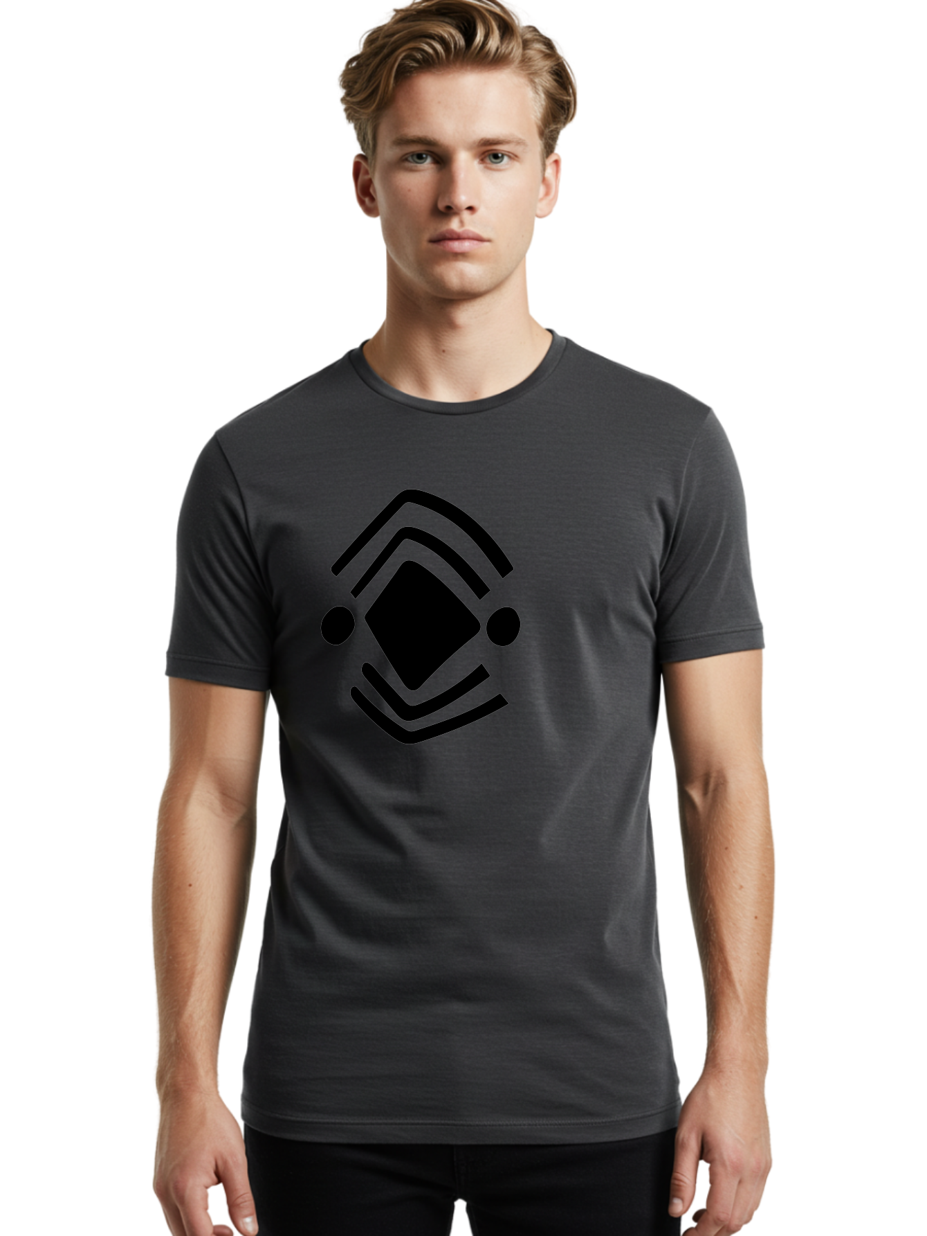 Krita-Logo Men'S Graphic Tee, 100% Cotton, Comfortable Casual Summer Wear, Machine Washable, Diamond Shape, Abstract Logo, Minimalist Design, Simple Shapes, Modern Icon, Geometric Pattern, Stylized Graphic -  Aaa441
