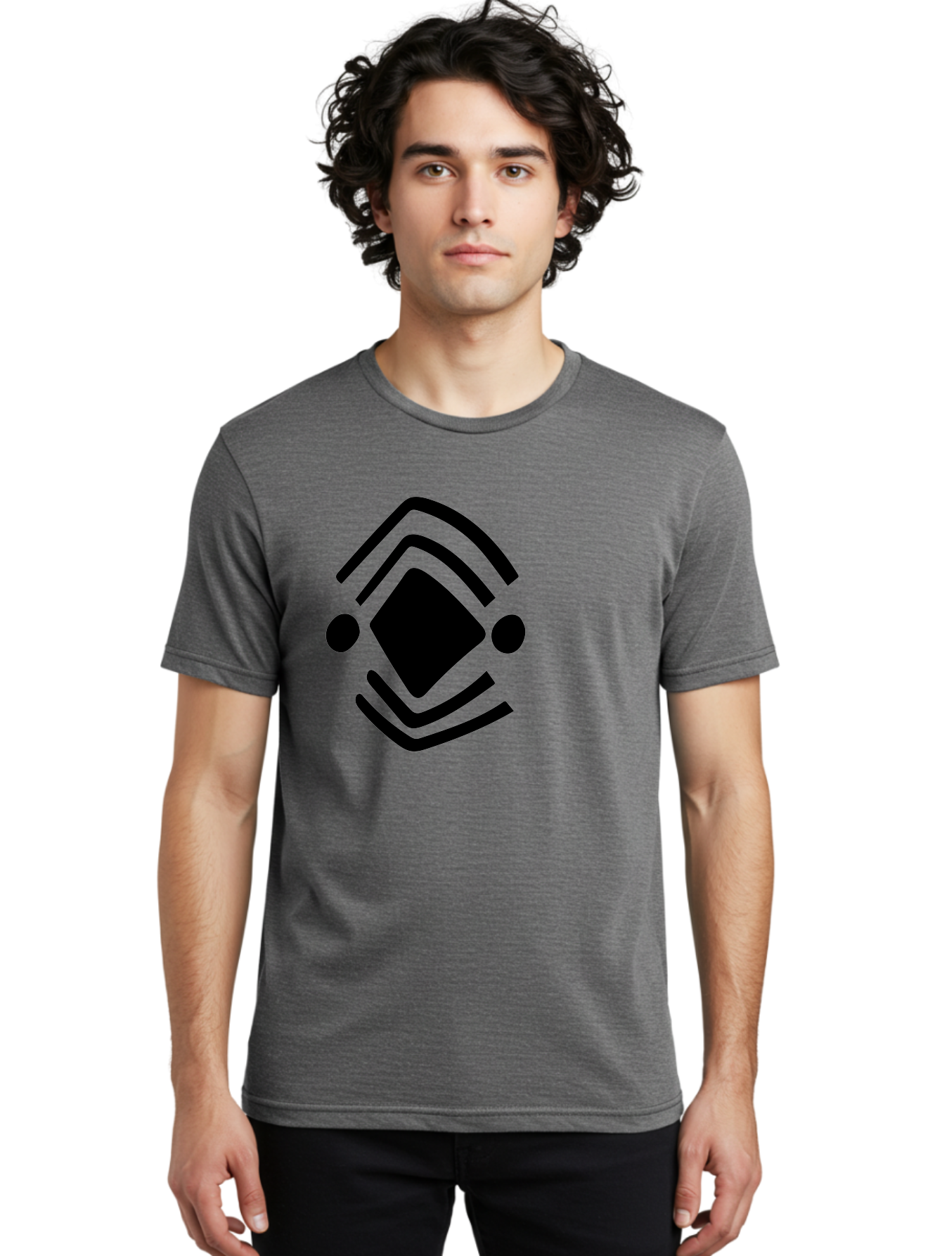 Krita-Logo Men'S Graphic Tee, 100% Cotton, Comfortable Casual Summer Wear, Machine Washable, Diamond Shape, Abstract Logo, Minimalist Design, Simple Shapes, Modern Icon, Geometric Pattern, Stylized Graphic -  Aaa441