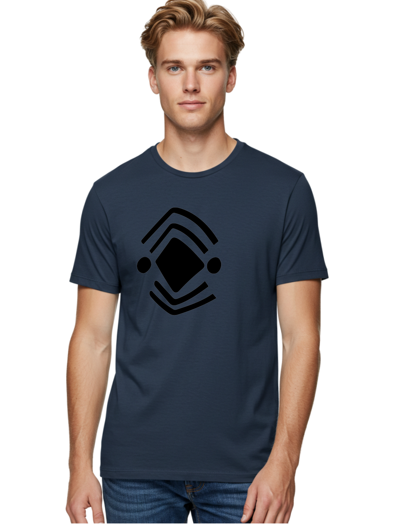 Krita-Logo Men'S Graphic Tee, 100% Cotton, Comfortable Casual Summer Wear, Machine Washable, Diamond Shape, Abstract Logo, Minimalist Design, Simple Shapes, Modern Icon, Geometric Pattern, Stylized Graphic -  Aaa441