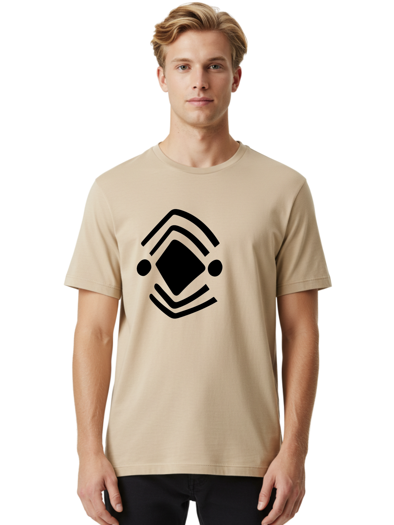 Krita-Logo Men'S Graphic Tee, 100% Cotton, Comfortable Casual Summer Wear, Machine Washable, Diamond Shape, Abstract Logo, Minimalist Design, Simple Shapes, Modern Icon, Geometric Pattern, Stylized Graphic -  Aaa441