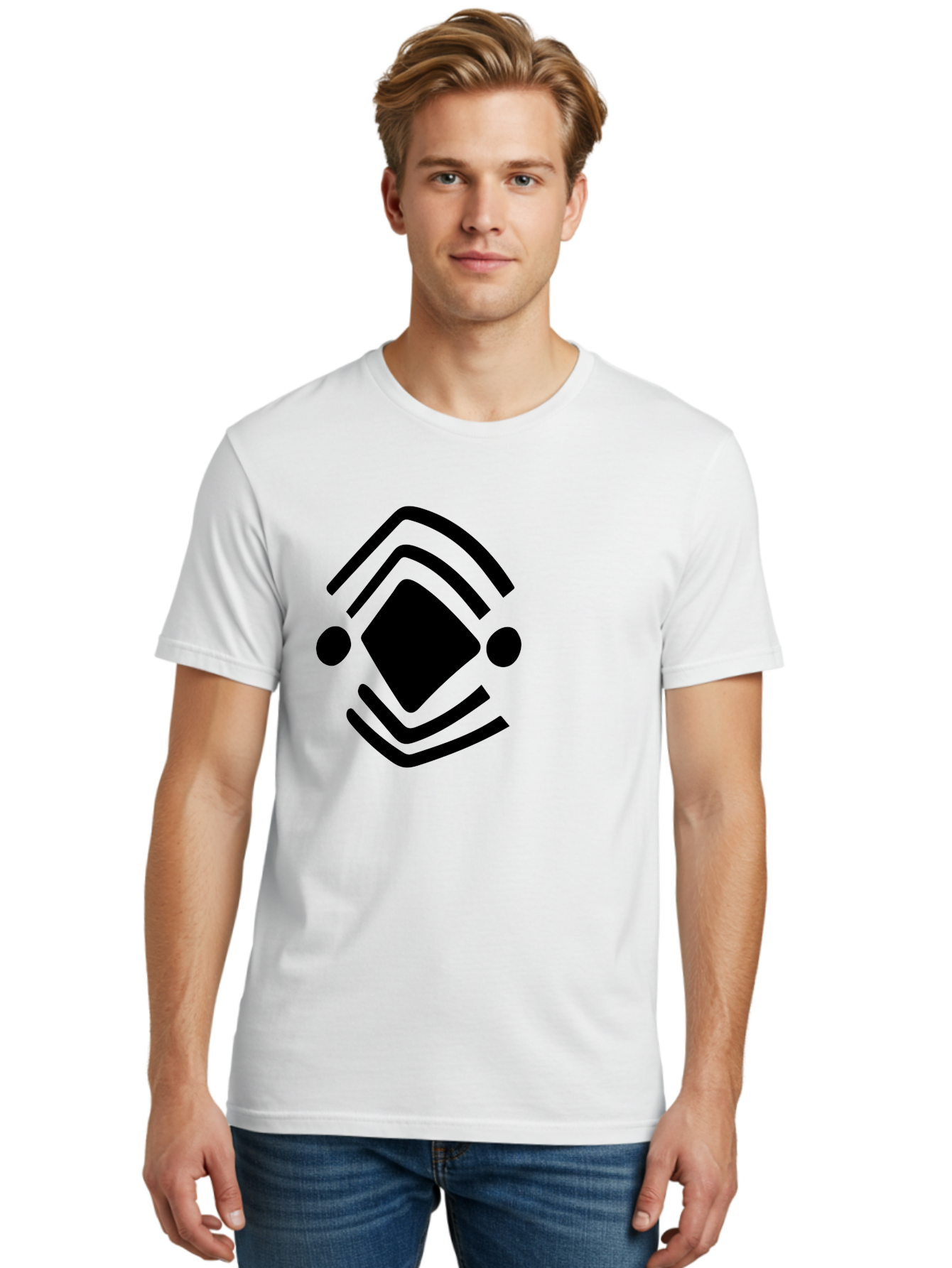 Krita-Logo Men'S Graphic Tee, 100% Cotton, Comfortable Casual Summer Wear, Machine Washable, Diamond Shape, Abstract Logo, Minimalist Design, Simple Shapes, Modern Icon, Geometric Pattern, Stylized Graphic -  Aaa441