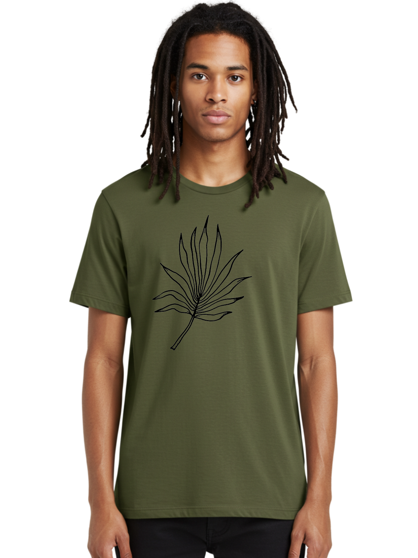 Leaf-1 Men'S Graphic Tee, 100% Cotton, Comfortable Casual Summer Wear, Machine Washable, Marijuana Leaf, Cannabis Symbol, Black Outline, Simple Design, Minimalist Art, Leaf Illustration, Pot Leaf, Cannabis Leaf Art, Weed Symbol, -  Aaa442