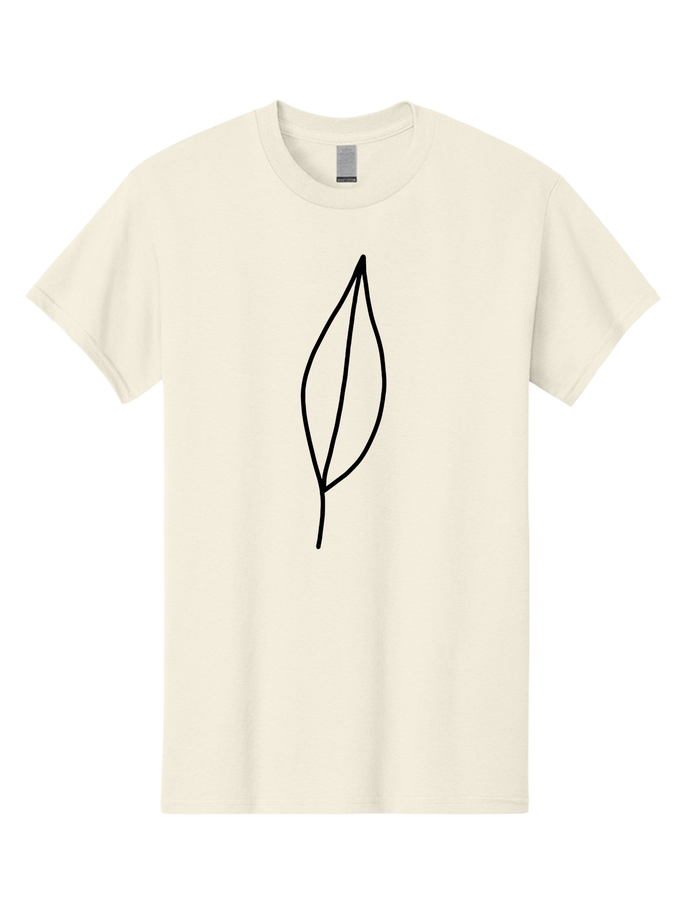 Leaf-2 Men'S Graphic Tee, 100% Cotton, Comfortable Casual Summer Wear, Machine Washable, Simple Leaf Outline, Minimalist Design, Black Line Art, Eco-Friendly Symbol, Nature-Inspired Graphics, Single Leaf Icon, Botanical Illustration, -  Aaa443