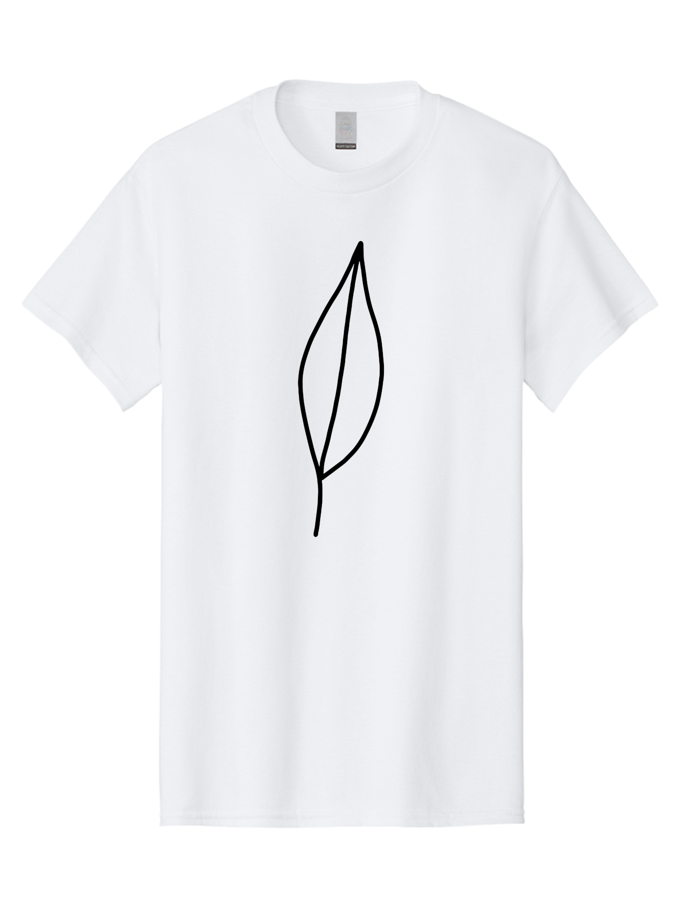 Leaf-2 Men'S Graphic Tee, 100% Cotton, Comfortable Casual Summer Wear, Machine Washable, Simple Leaf Outline, Minimalist Design, Black Line Art, Eco-Friendly Symbol, Nature-Inspired Graphics, Single Leaf Icon, Botanical Illustration, -  Aaa443