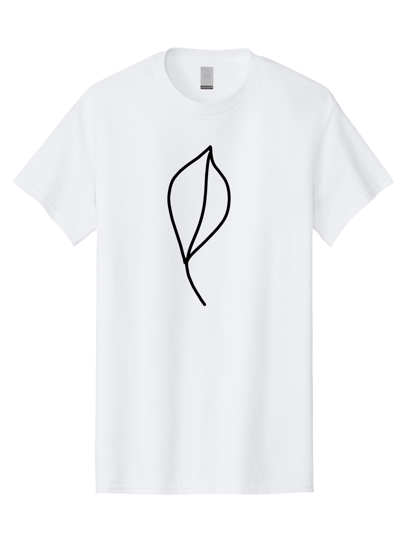 Leaf-3 Men'S Graphic Tee, 100% Cotton, Comfortable Casual Summer Wear, Machine Washable, Simple Leaf Illustration, Minimalist Design, Black Outline, Nature-Inspired Art, Botanical Icon, Modern Simplicity, Eco-Friendly Graphic -  Aaa444