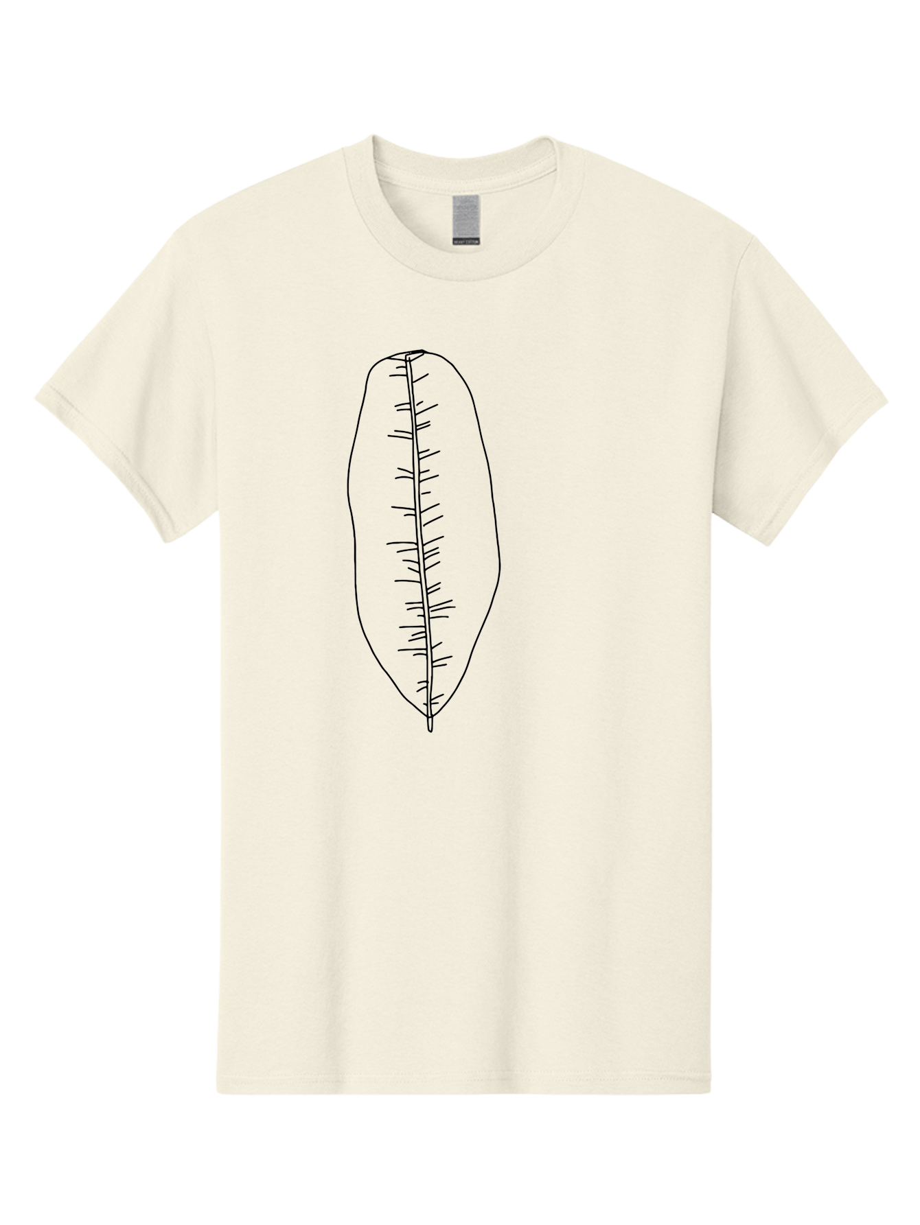 Leaf-Illustration-1 Men'S Graphic Tee, 100% Cotton, Comfortable Casual Summer Wear, Machine Washable, Simple Leaf, Leaf Outline, Minimalist Art, Black Lines, Leaf Veins, Botanical Illustration, Simple Design, Leaf Shape -  Aaa445