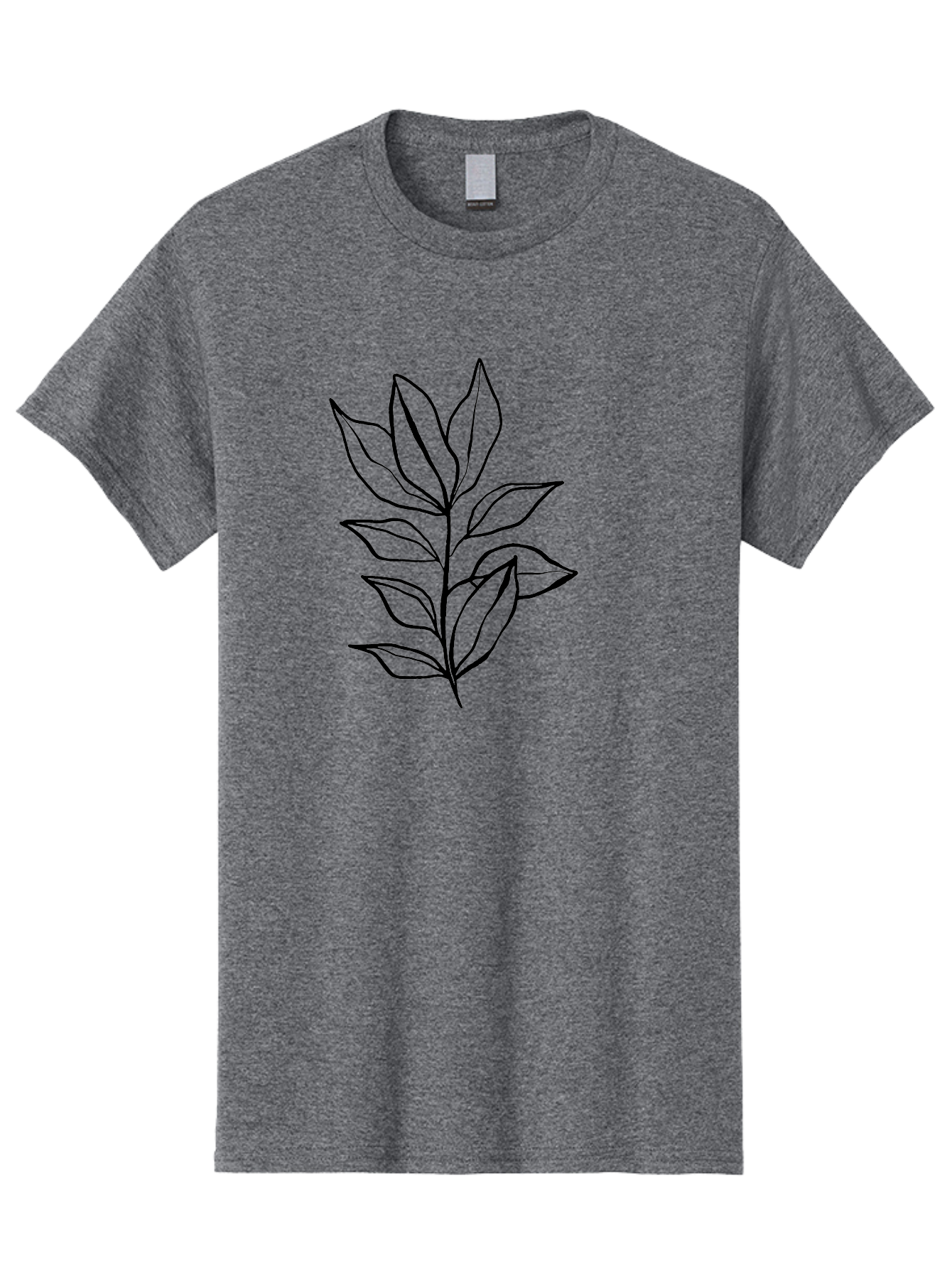 Leaves-4 Men'S Graphic Tee, 100% Cotton, Comfortable Casual Summer Wear, Machine Washable, Simple Leaf Design, Minimalist Art, Black Outline, Leaves, Foliage, Botanical Illustration, Simple Graphics, Modern Art -  Aaa453