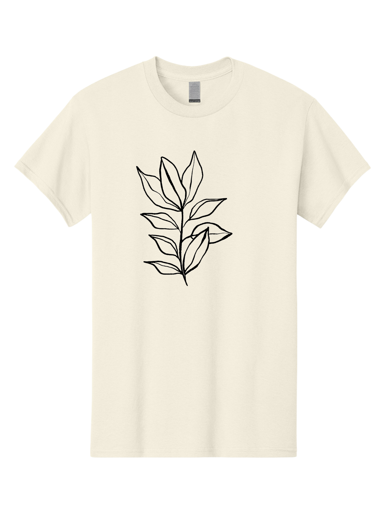 Leaves-4 Men'S Graphic Tee, 100% Cotton, Comfortable Casual Summer Wear, Machine Washable, Simple Leaf Design, Minimalist Art, Black Outline, Leaves, Foliage, Botanical Illustration, Simple Graphics, Modern Art -  Aaa453