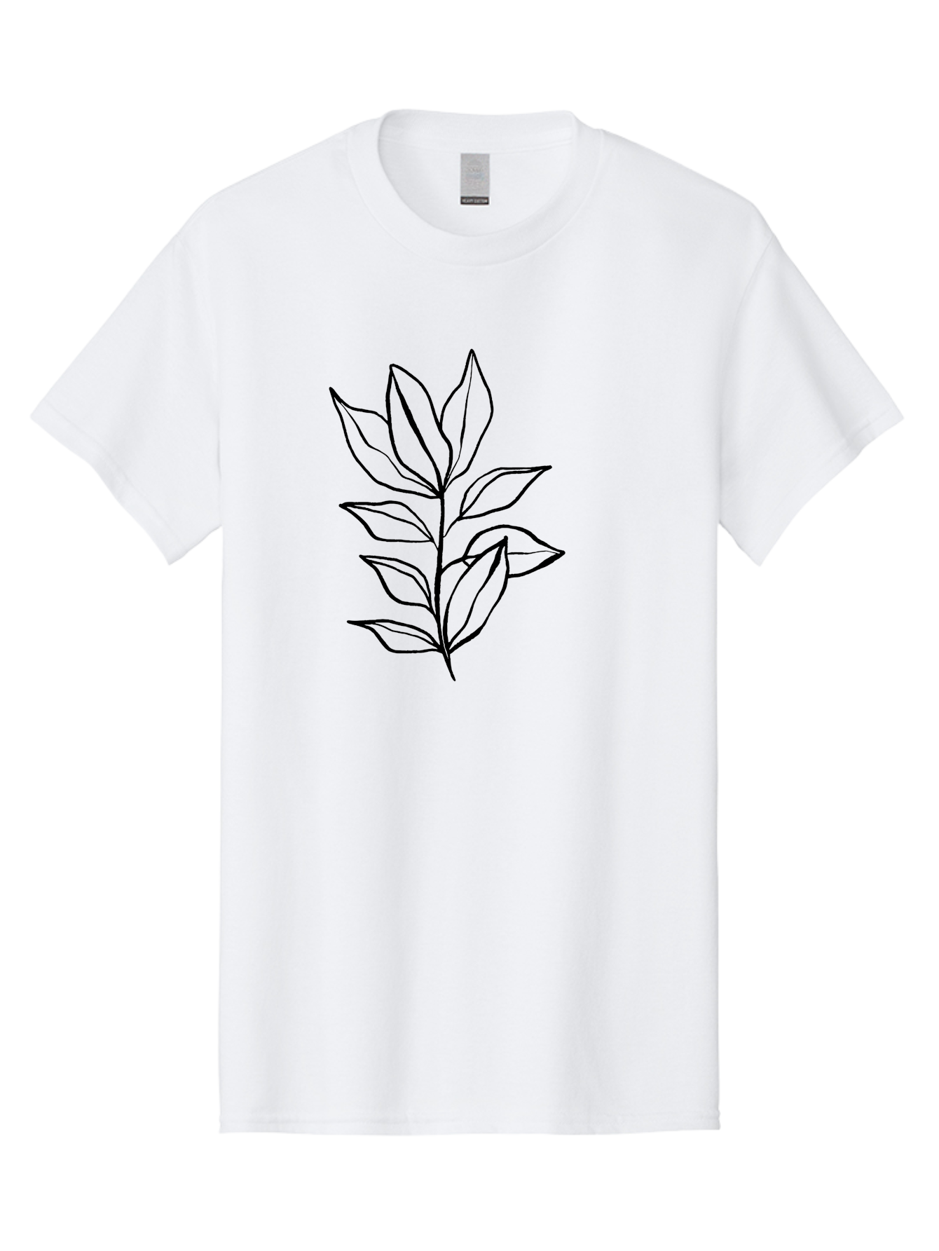 Leaves-4 Men'S Graphic Tee, 100% Cotton, Comfortable Casual Summer Wear, Machine Washable, Simple Leaf Design, Minimalist Art, Black Outline, Leaves, Foliage, Botanical Illustration, Simple Graphics, Modern Art -  Aaa453