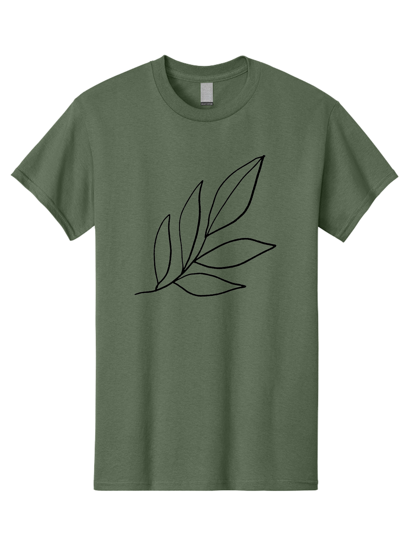 Leaves-5 Men'S Graphic Tee, 100% Cotton, Comfortable Casual Summer Wear, Machine Washable, Hand Drawn Leaves, Simple Line Art, Minimalist Design, Botanical Elements, Leaf Illustration, Black Outline -  Aaa454