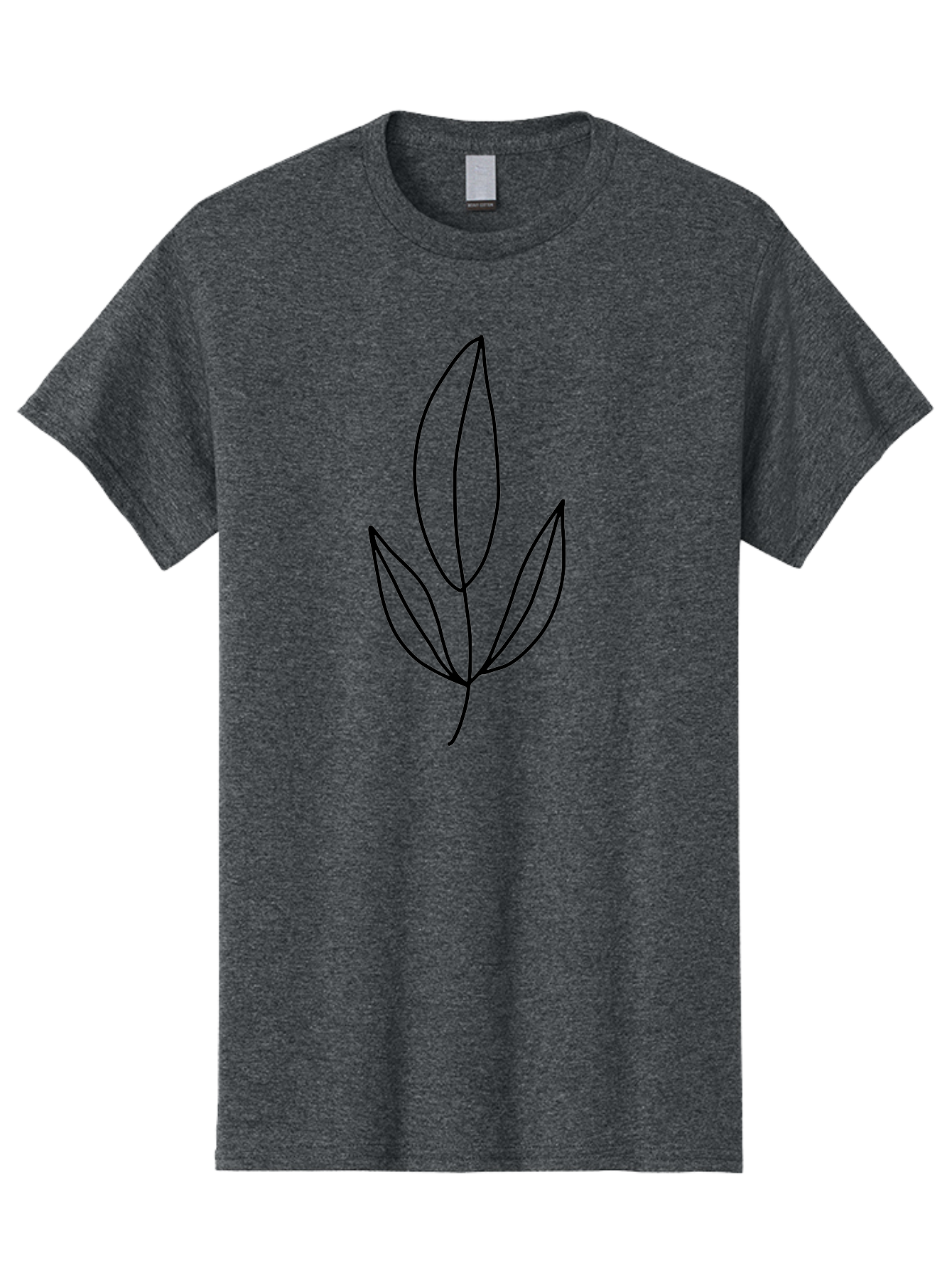 Leaves-6 Men'S Graphic Tee, 100% Cotton, Comfortable Casual Summer Wear, Machine Washable, Simple Leaf Illustration, Minimalist Design, Botanical Art, Leaf Outline, Nature-Inspired Graphics, Eco-Friendly Visuals -  Aaa455