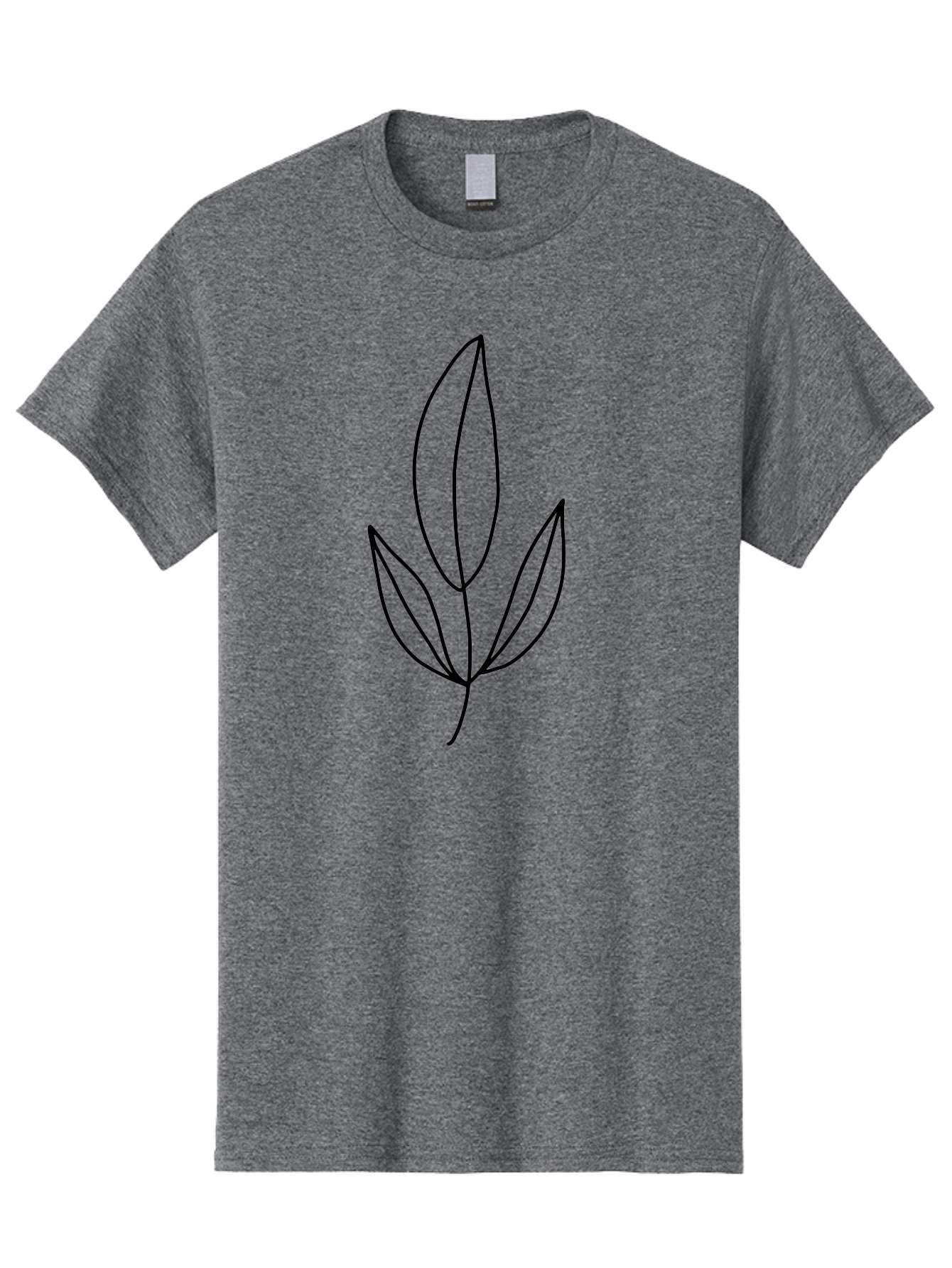 Leaves-6 Men'S Graphic Tee, 100% Cotton, Comfortable Casual Summer Wear, Machine Washable, Simple Leaf Illustration, Minimalist Design, Botanical Art, Leaf Outline, Nature-Inspired Graphics, Eco-Friendly Visuals -  Aaa455
