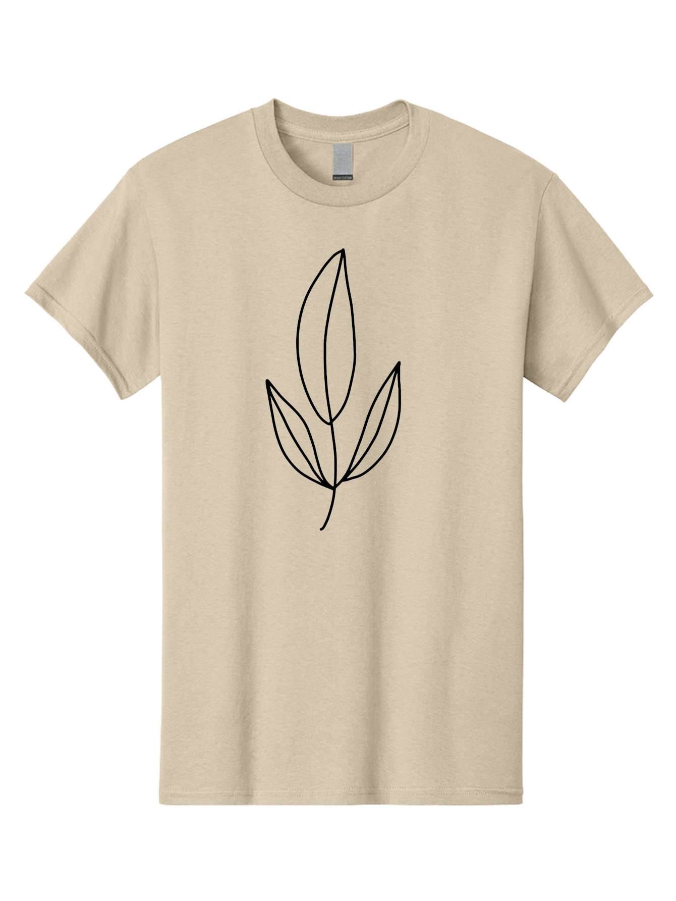 Leaves-6 Men'S Graphic Tee, 100% Cotton, Comfortable Casual Summer Wear, Machine Washable, Simple Leaf Illustration, Minimalist Design, Botanical Art, Leaf Outline, Nature-Inspired Graphics, Eco-Friendly Visuals -  Aaa455