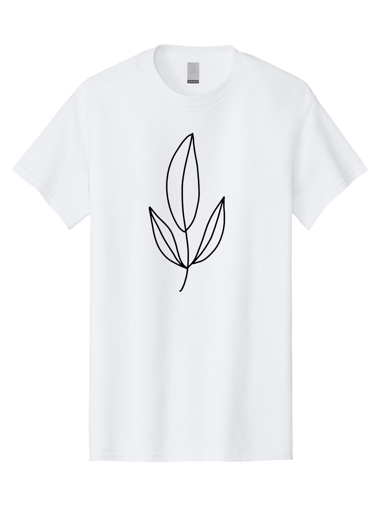 Leaves-6 Men'S Graphic Tee, 100% Cotton, Comfortable Casual Summer Wear, Machine Washable, Simple Leaf Illustration, Minimalist Design, Botanical Art, Leaf Outline, Nature-Inspired Graphics, Eco-Friendly Visuals -  Aaa455