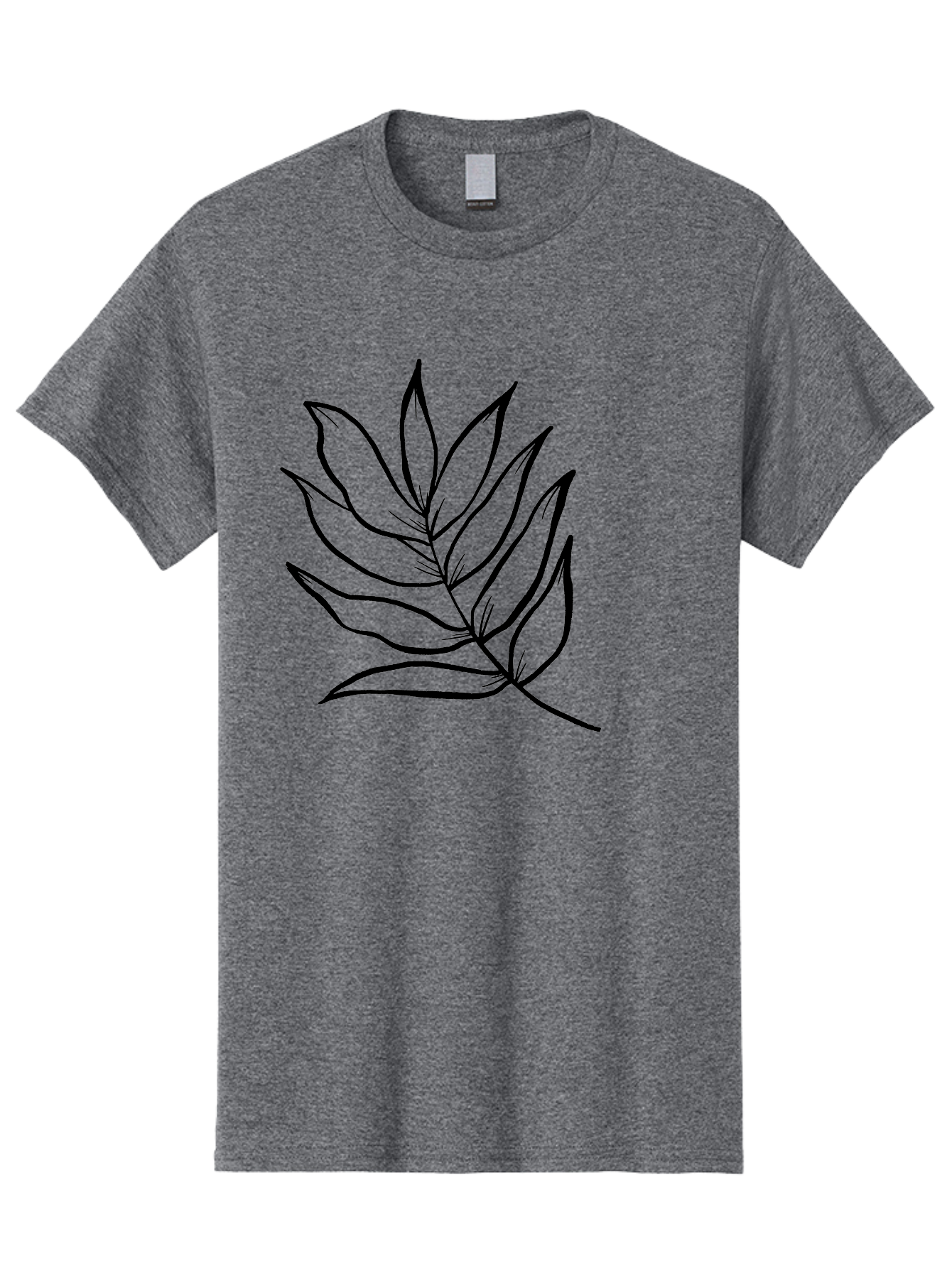 Leaves-7 Men'S Graphic Tee, 100% Cotton, Comfortable Casual Summer Wear, Machine Washable, Hand-Drawn Leaf, Simple Line Art, Minimalist Design, Black Silhouette, Natural Elements, Leaf Illustration, Botanical Art -  Aaa456