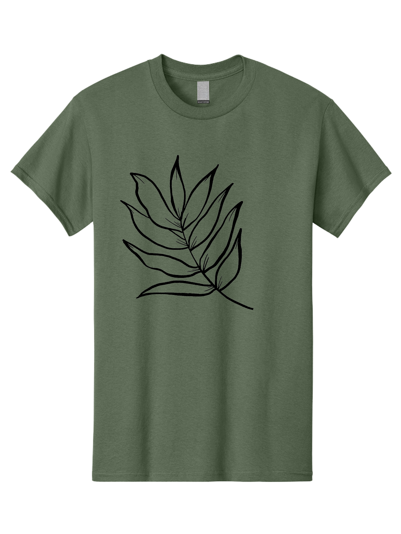 Leaves-7 Men'S Graphic Tee, 100% Cotton, Comfortable Casual Summer Wear, Machine Washable, Hand-Drawn Leaf, Simple Line Art, Minimalist Design, Black Silhouette, Natural Elements, Leaf Illustration, Botanical Art -  Aaa456