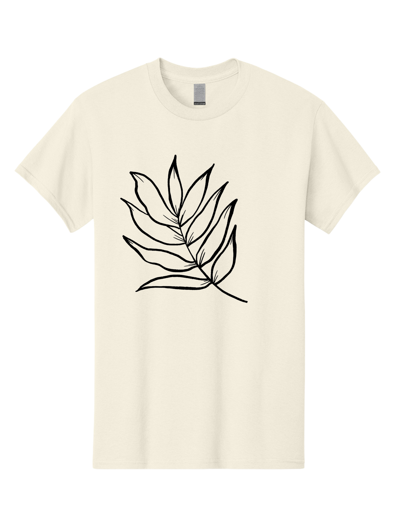Leaves-7 Men'S Graphic Tee, 100% Cotton, Comfortable Casual Summer Wear, Machine Washable, Hand-Drawn Leaf, Simple Line Art, Minimalist Design, Black Silhouette, Natural Elements, Leaf Illustration, Botanical Art -  Aaa456