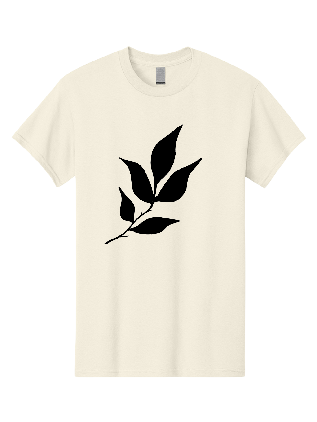 Leaves-8 Men'S Graphic Tee, 100% Cotton, Comfortable Casual Summer Wear, Machine Washable, Black Leaves On Branch, Leaf Silhouette, Minimalist Design, Simple Graphics, Black And Green, Nature Elements, Botanical Illustration, Leaf Graphic -  Aaa457