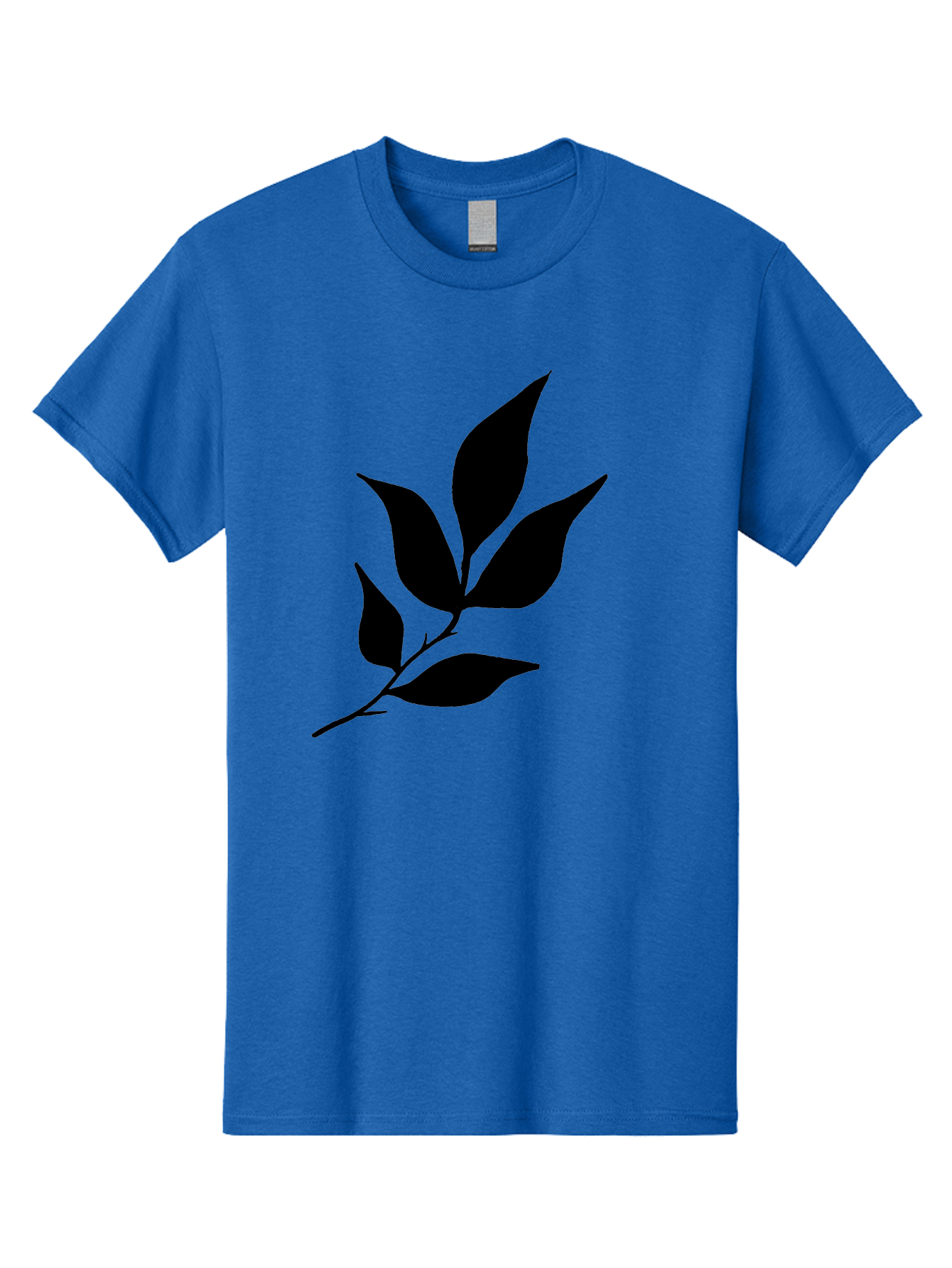 Leaves-8 Men'S Graphic Tee, 100% Cotton, Comfortable Casual Summer Wear, Machine Washable, Black Leaves On Branch, Leaf Silhouette, Minimalist Design, Simple Graphics, Black And Green, Nature Elements, Botanical Illustration, Leaf Graphic -  Aaa457