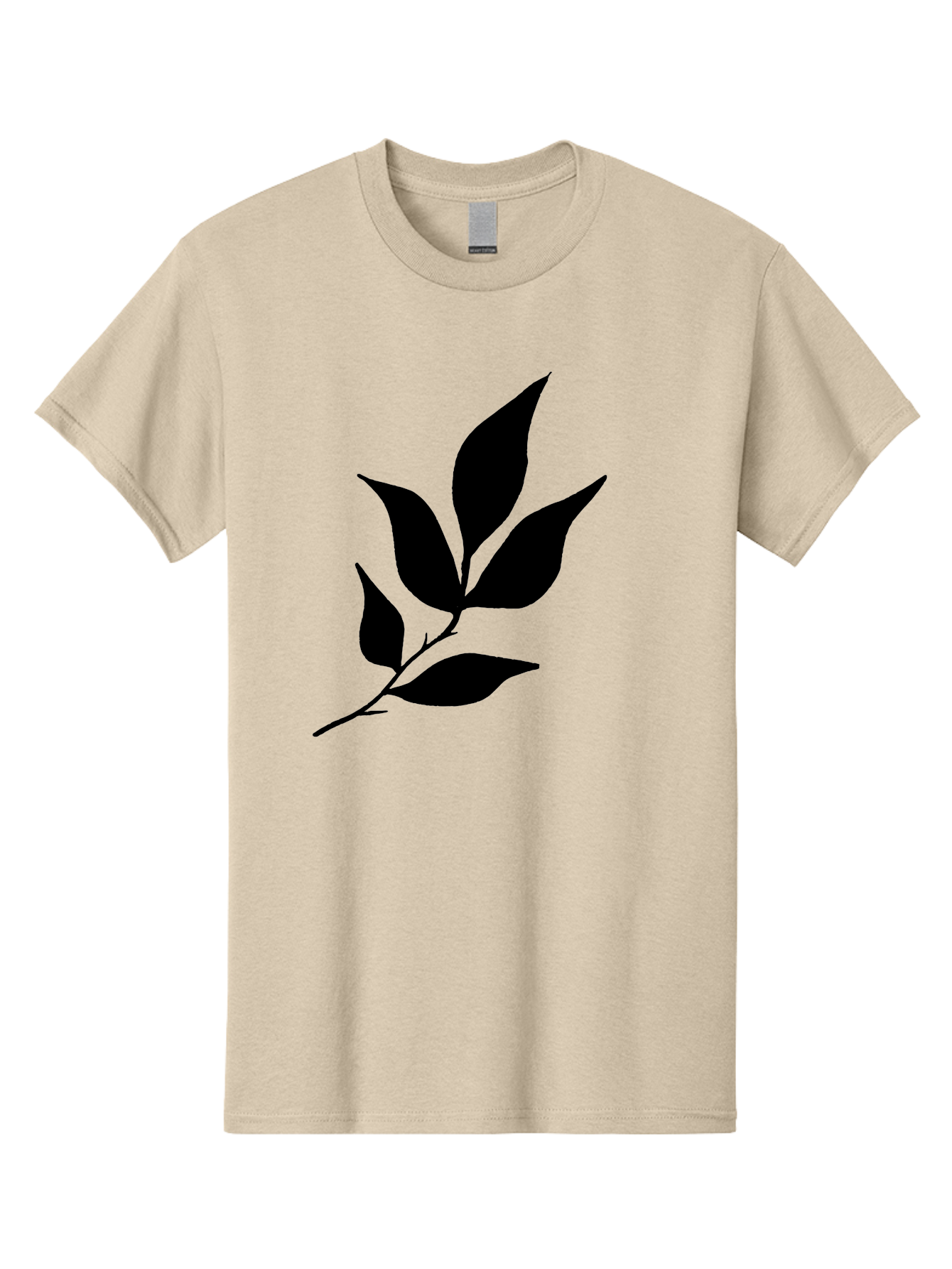 Leaves-8 Men'S Graphic Tee, 100% Cotton, Comfortable Casual Summer Wear, Machine Washable, Black Leaves On Branch, Leaf Silhouette, Minimalist Design, Simple Graphics, Black And Green, Nature Elements, Botanical Illustration, Leaf Graphic -  Aaa457