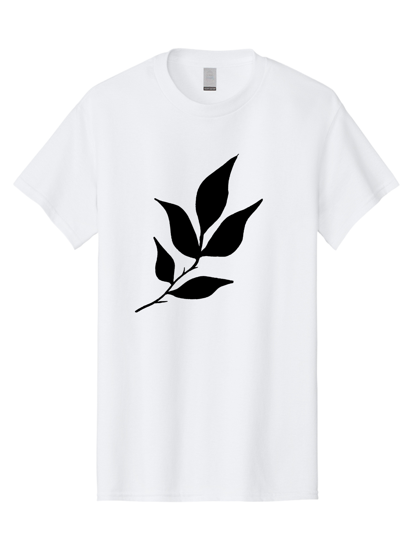 Leaves-8 Men'S Graphic Tee, 100% Cotton, Comfortable Casual Summer Wear, Machine Washable, Black Leaves On Branch, Leaf Silhouette, Minimalist Design, Simple Graphics, Black And Green, Nature Elements, Botanical Illustration, Leaf Graphic -  Aaa457