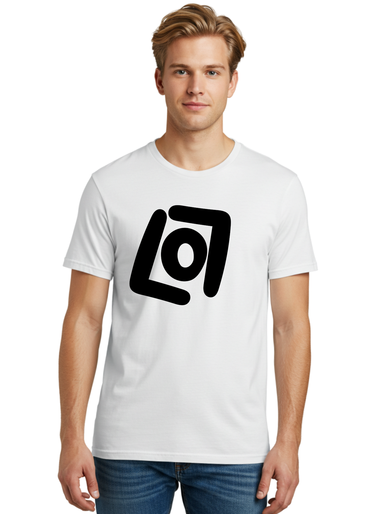 Lo7 Men'S Graphic Tee, 100% Cotton, Comfortable Casual Summer Wear, Machine Washable, Stylized Logo, Modern Design, Abstract Shapes, Geometric Pattern, Minimalist Art, Bold Lines, Unique Typography -  Aaa460