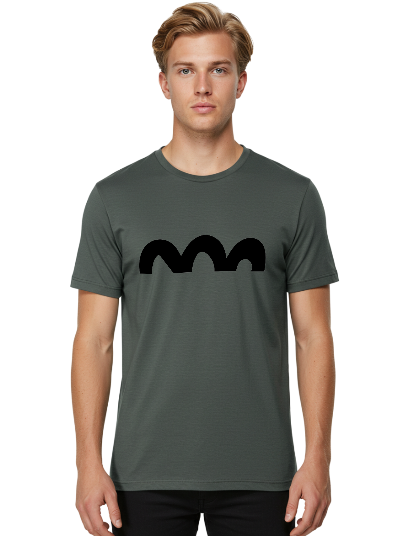 Mastodon-Logo Men'S Graphic Tee, 100% Cotton, Comfortable Casual Summer Wear, Machine Washable, Mastodon Logo, Black Logo, Stylized Letter M, Simple Design, Bold Typography, Social Media Icon -  Aaa462