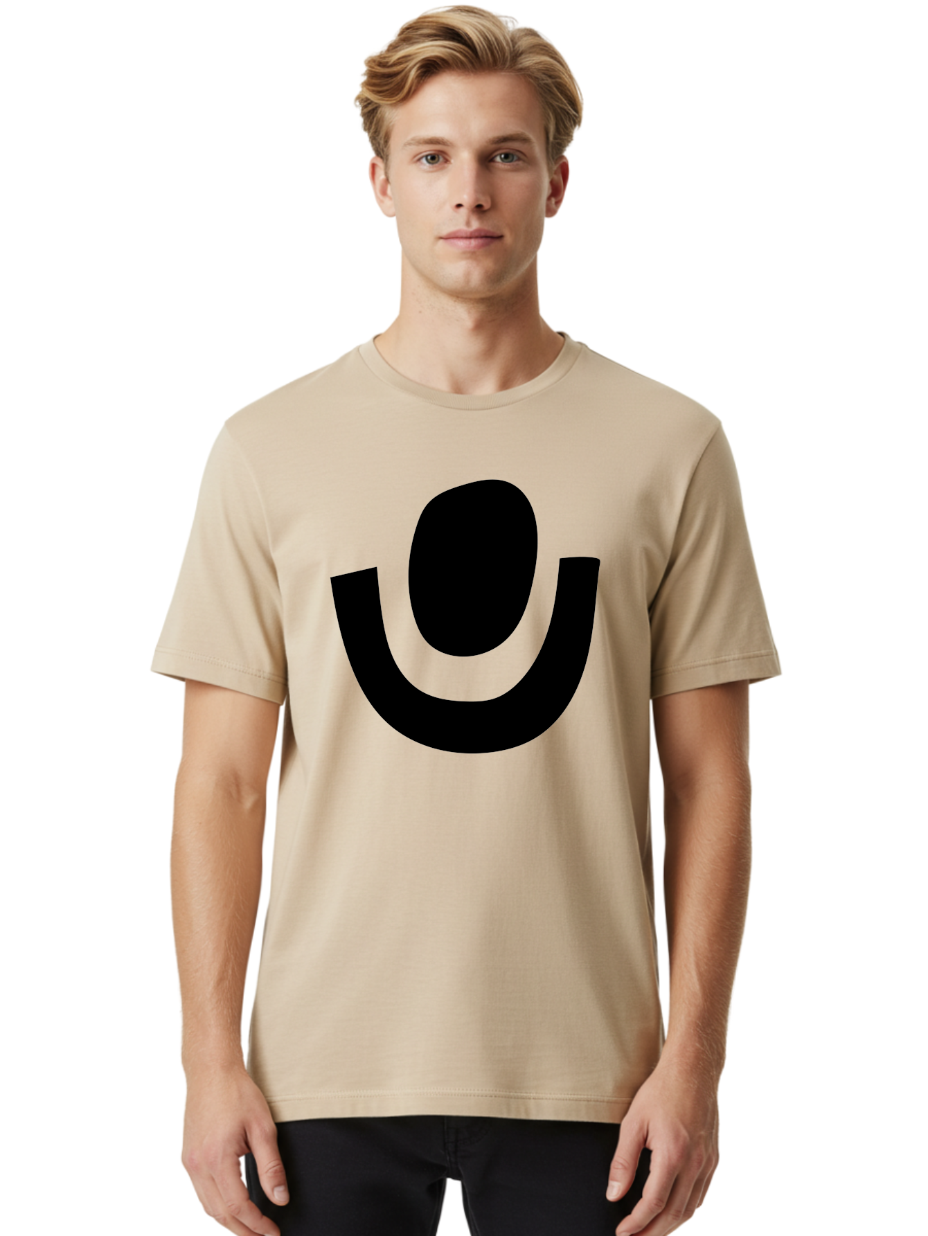 Microphone-Icon Men'S Graphic Tee, 100% Cotton, Comfortable Casual Summer Wear, Machine Washable, Microphone Icon, Voice Recording, Podcasting, Music, Audio Equipment, Black Silhouette, Simple Design, Modern Logo -  Aaa464