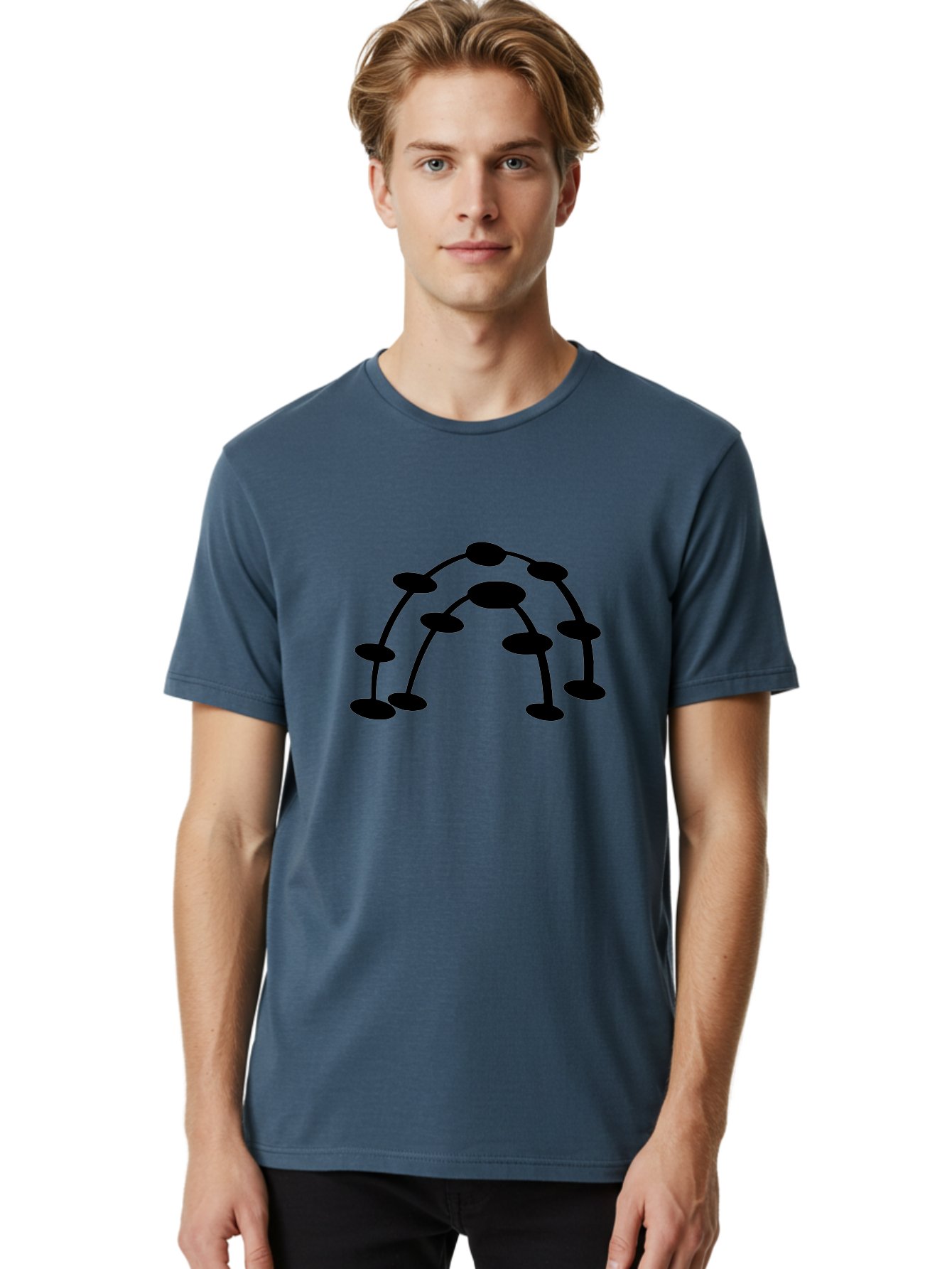 Molecule-Structure Men'S Graphic Tee, 100% Cotton, Comfortable Casual Summer Wear, Machine Washable, Network Diagram, Interconnected Nodes, Abstract Design, Futuristic Illustration, Digital Connectivity, Complex Network, Node Connections, -  Aaa465