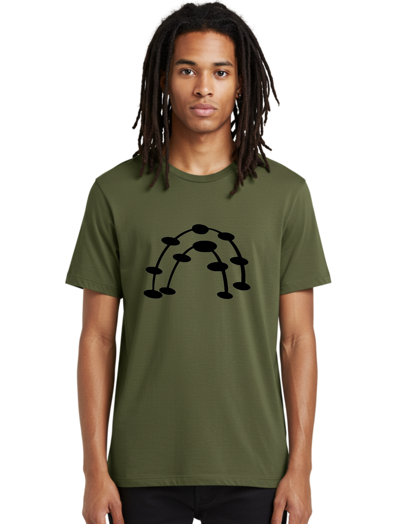 Molecule-Structure Men'S Graphic Tee, 100% Cotton, Comfortable Casual Summer Wear, Machine Washable, Network Diagram, Interconnected Nodes, Abstract Design, Futuristic Illustration, Digital Connectivity, Complex Network, Node Connections, -  Aaa465