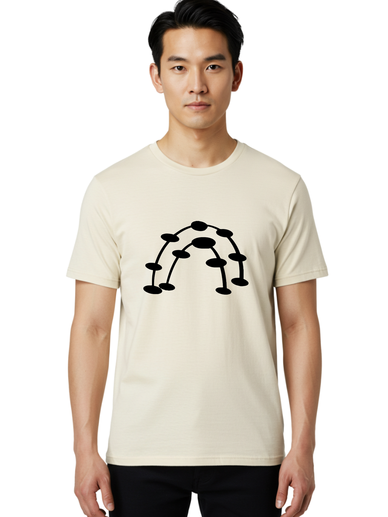 Molecule-Structure Men'S Graphic Tee, 100% Cotton, Comfortable Casual Summer Wear, Machine Washable, Network Diagram, Interconnected Nodes, Abstract Design, Futuristic Illustration, Digital Connectivity, Complex Network, Node Connections, -  Aaa465