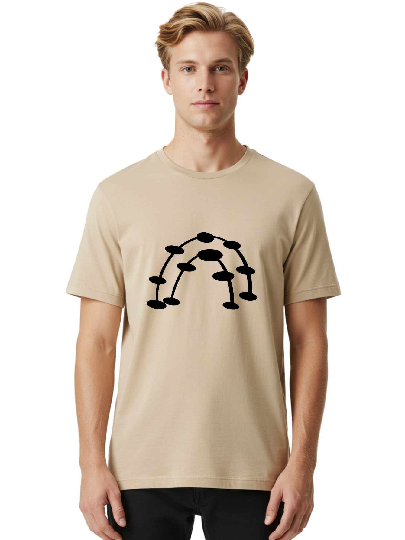 Molecule-Structure Men'S Graphic Tee, 100% Cotton, Comfortable Casual Summer Wear, Machine Washable, Network Diagram, Interconnected Nodes, Abstract Design, Futuristic Illustration, Digital Connectivity, Complex Network, Node Connections, -  Aaa465