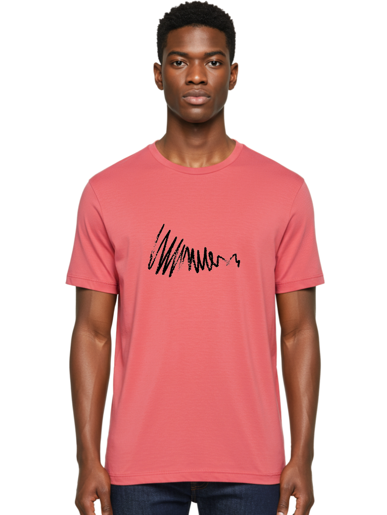 Mummer Men'S Graphic Tee, 100% Cotton, Comfortable Casual Summer Wear, Machine Washable, Black Scribble, Handwriting, Cursive Text, Abstract Design, Creative Typography, Mummer Word, Dynamic Lines, Artistic Expression -  Aaa470