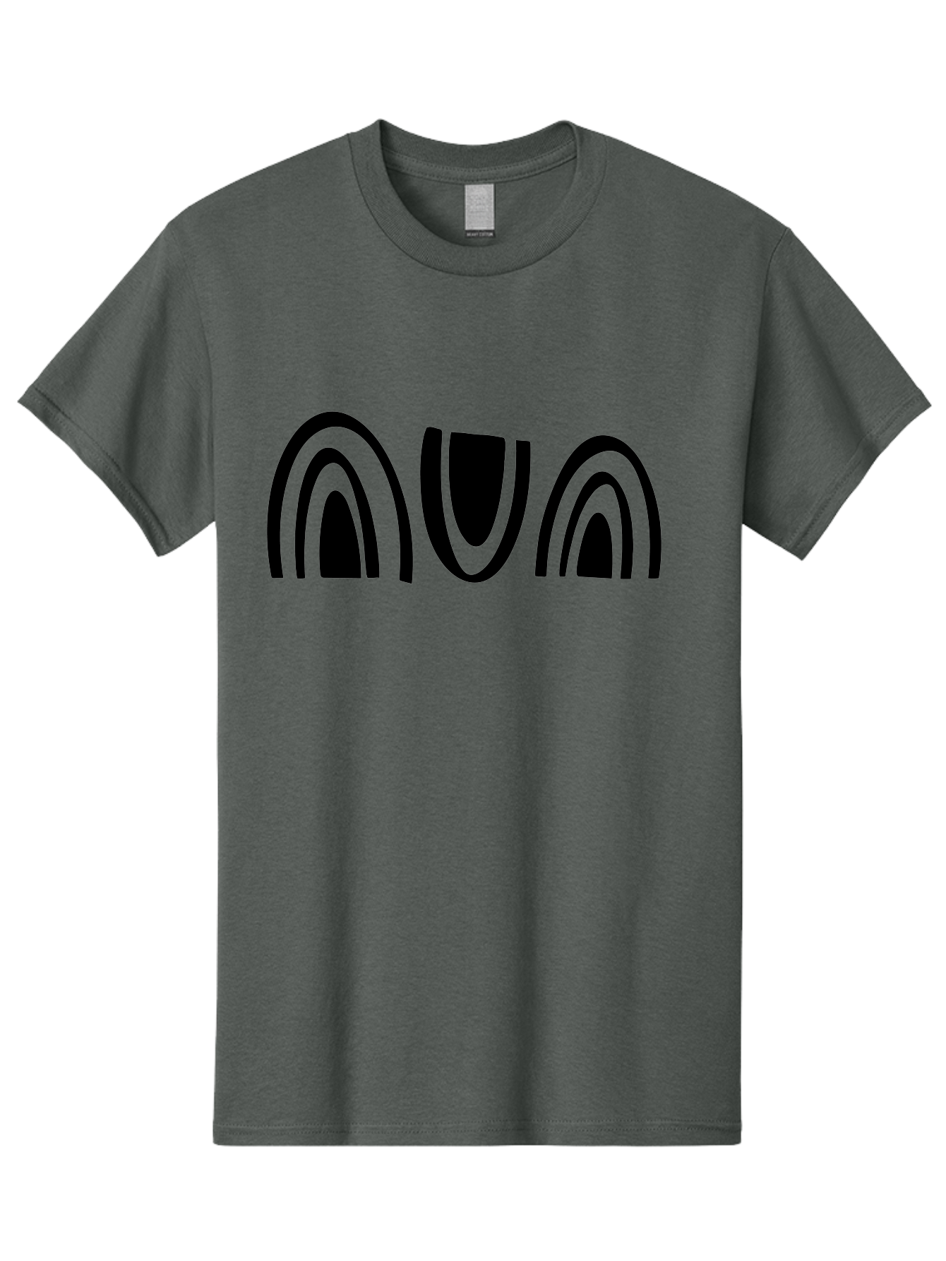 Nun Men'S Graphic Tee, 100% Cotton, Comfortable Casual Summer Wear, Machine Washable, Ava Logo, Minimalist Design, Black And Green Color Scheme, Simple Typography, Abstract Shapes, Modern Aesthetic, Graphical Elements -  Aaa471