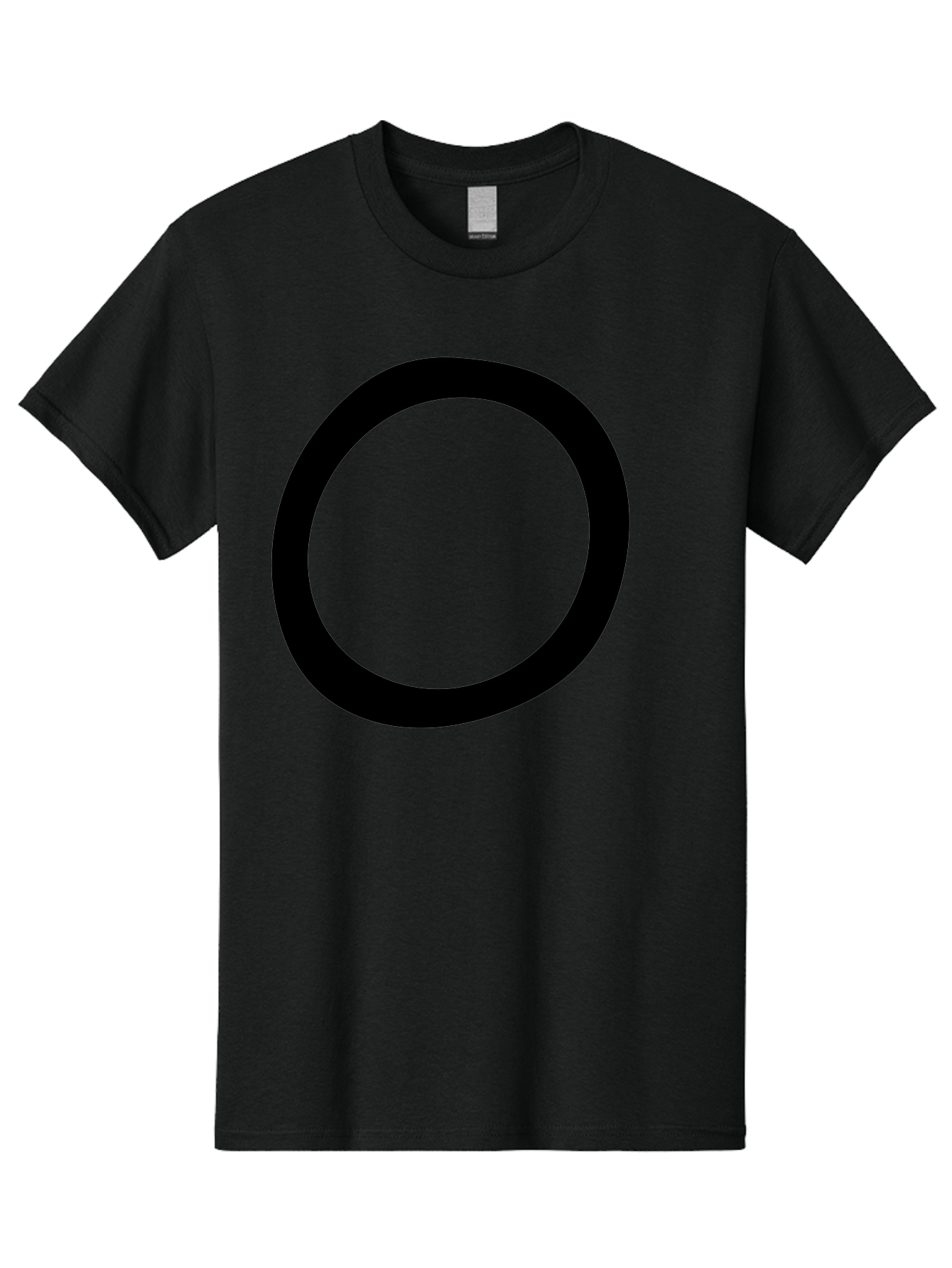 O Men'S Graphic Tee, 100% Cotton, Comfortable Casual Summer Wear, Machine Washable, Black Circle, Simple Shape, Minimalist Design, Bold Graphics, Modern Art, Abstract Symbol, Geometric Figure -  Aaa472