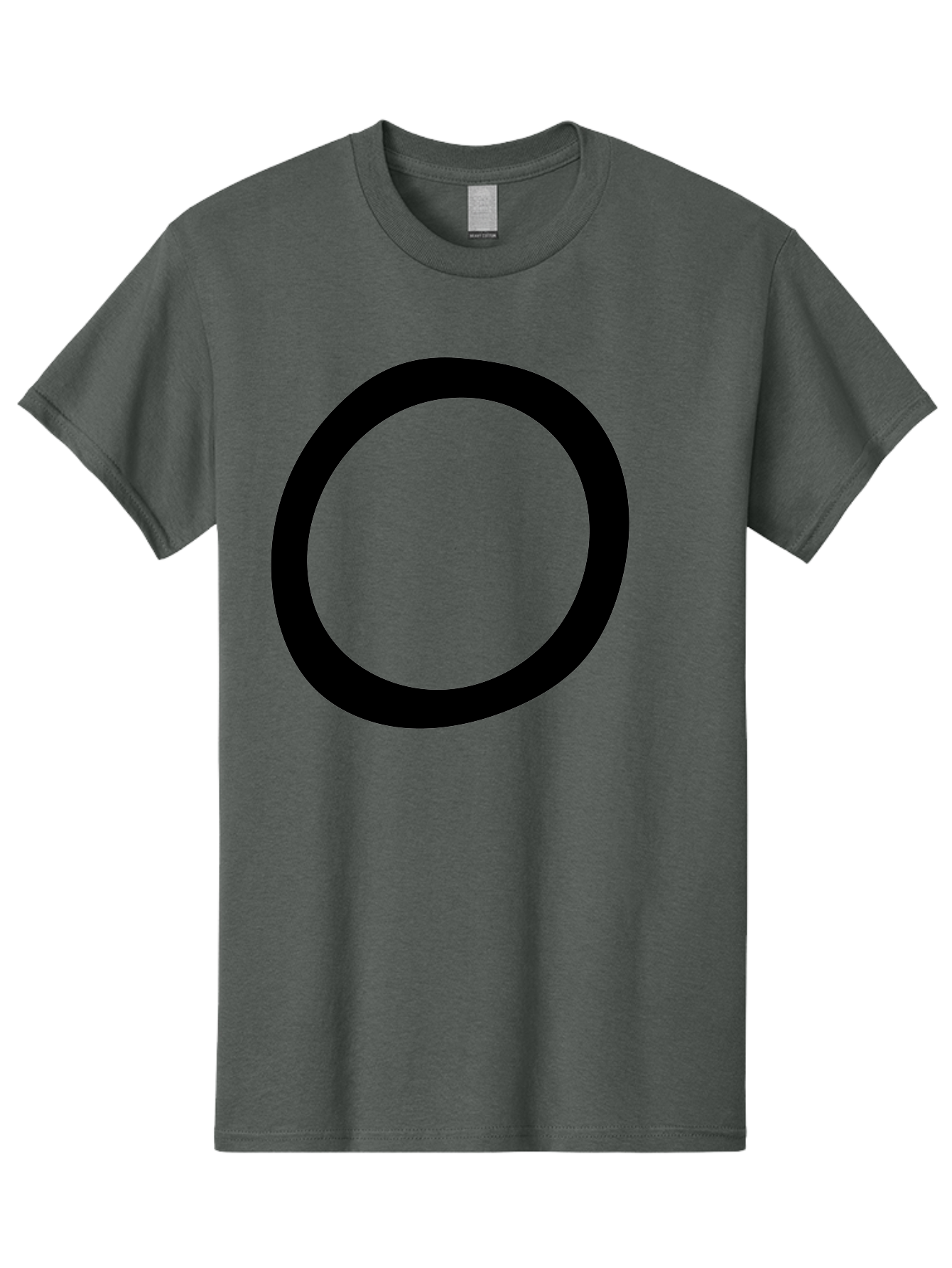 O Men'S Graphic Tee, 100% Cotton, Comfortable Casual Summer Wear, Machine Washable, Black Circle, Simple Shape, Minimalist Design, Bold Graphics, Modern Art, Abstract Symbol, Geometric Figure -  Aaa472