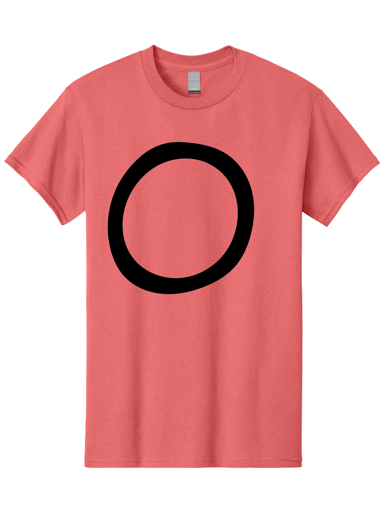 O Men'S Graphic Tee, 100% Cotton, Comfortable Casual Summer Wear, Machine Washable, Black Circle, Simple Shape, Minimalist Design, Bold Graphics, Modern Art, Abstract Symbol, Geometric Figure -  Aaa472