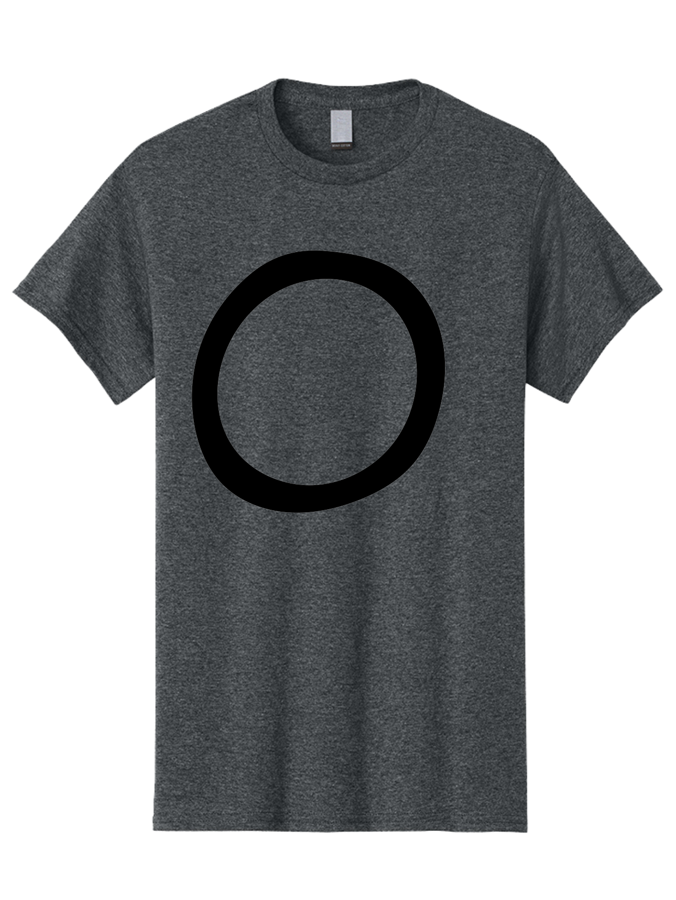 O Men'S Graphic Tee, 100% Cotton, Comfortable Casual Summer Wear, Machine Washable, Black Circle, Simple Shape, Minimalist Design, Bold Graphics, Modern Art, Abstract Symbol, Geometric Figure -  Aaa472