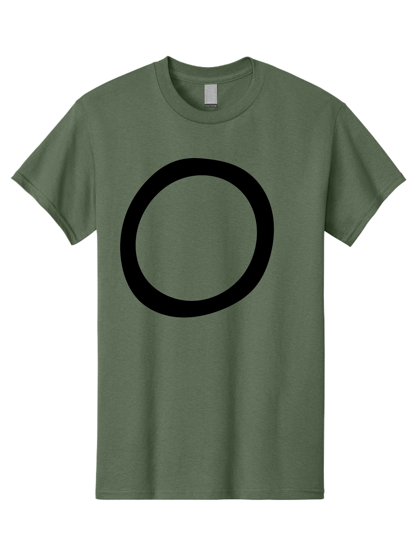 O Men'S Graphic Tee, 100% Cotton, Comfortable Casual Summer Wear, Machine Washable, Black Circle, Simple Shape, Minimalist Design, Bold Graphics, Modern Art, Abstract Symbol, Geometric Figure -  Aaa472