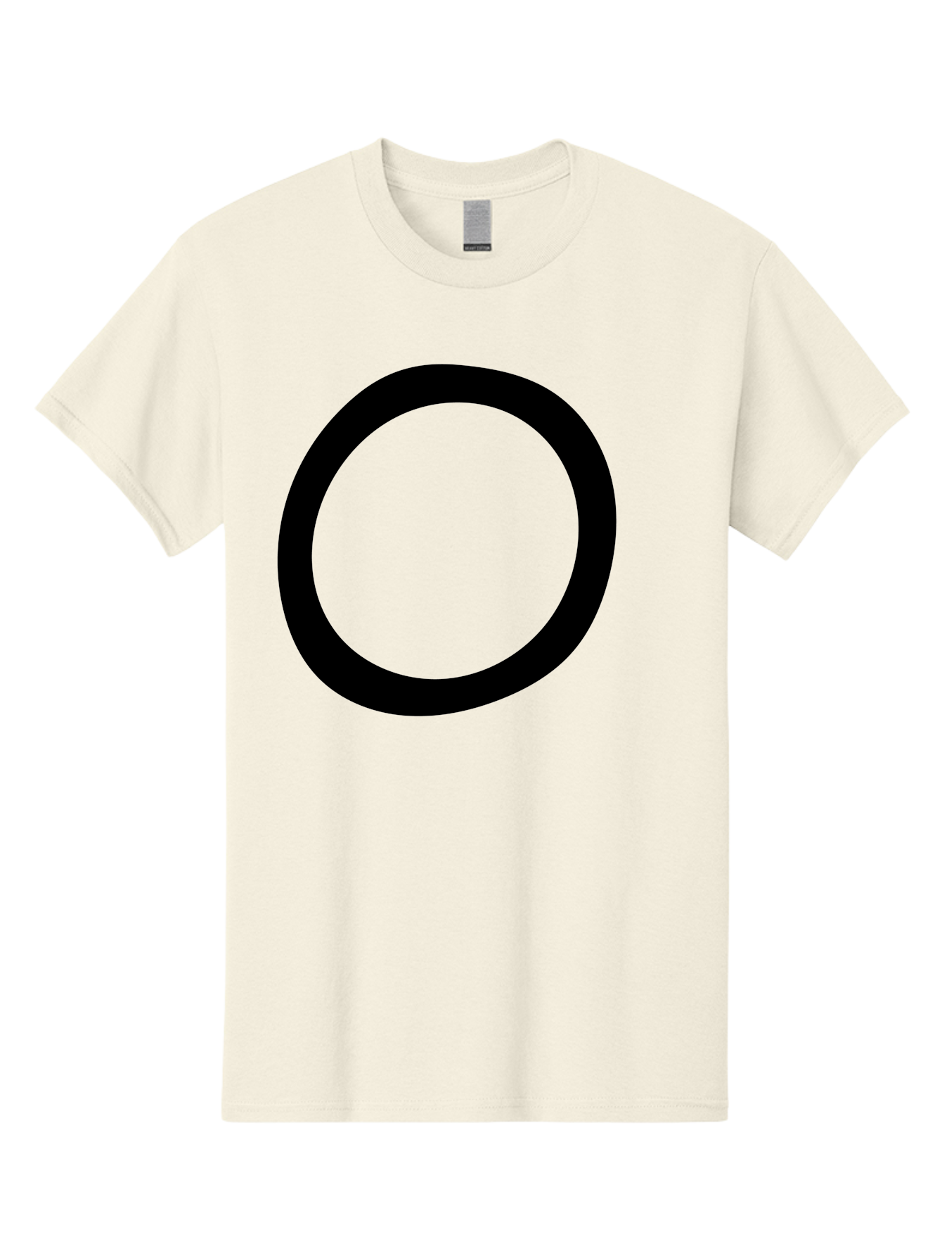 O Men'S Graphic Tee, 100% Cotton, Comfortable Casual Summer Wear, Machine Washable, Black Circle, Simple Shape, Minimalist Design, Bold Graphics, Modern Art, Abstract Symbol, Geometric Figure -  Aaa472