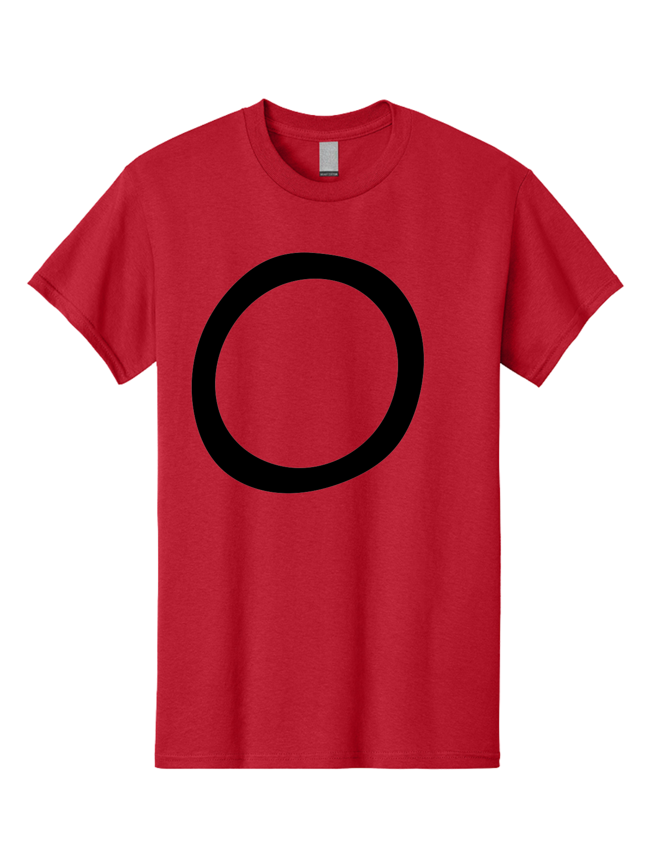 O Men'S Graphic Tee, 100% Cotton, Comfortable Casual Summer Wear, Machine Washable, Black Circle, Simple Shape, Minimalist Design, Bold Graphics, Modern Art, Abstract Symbol, Geometric Figure -  Aaa472