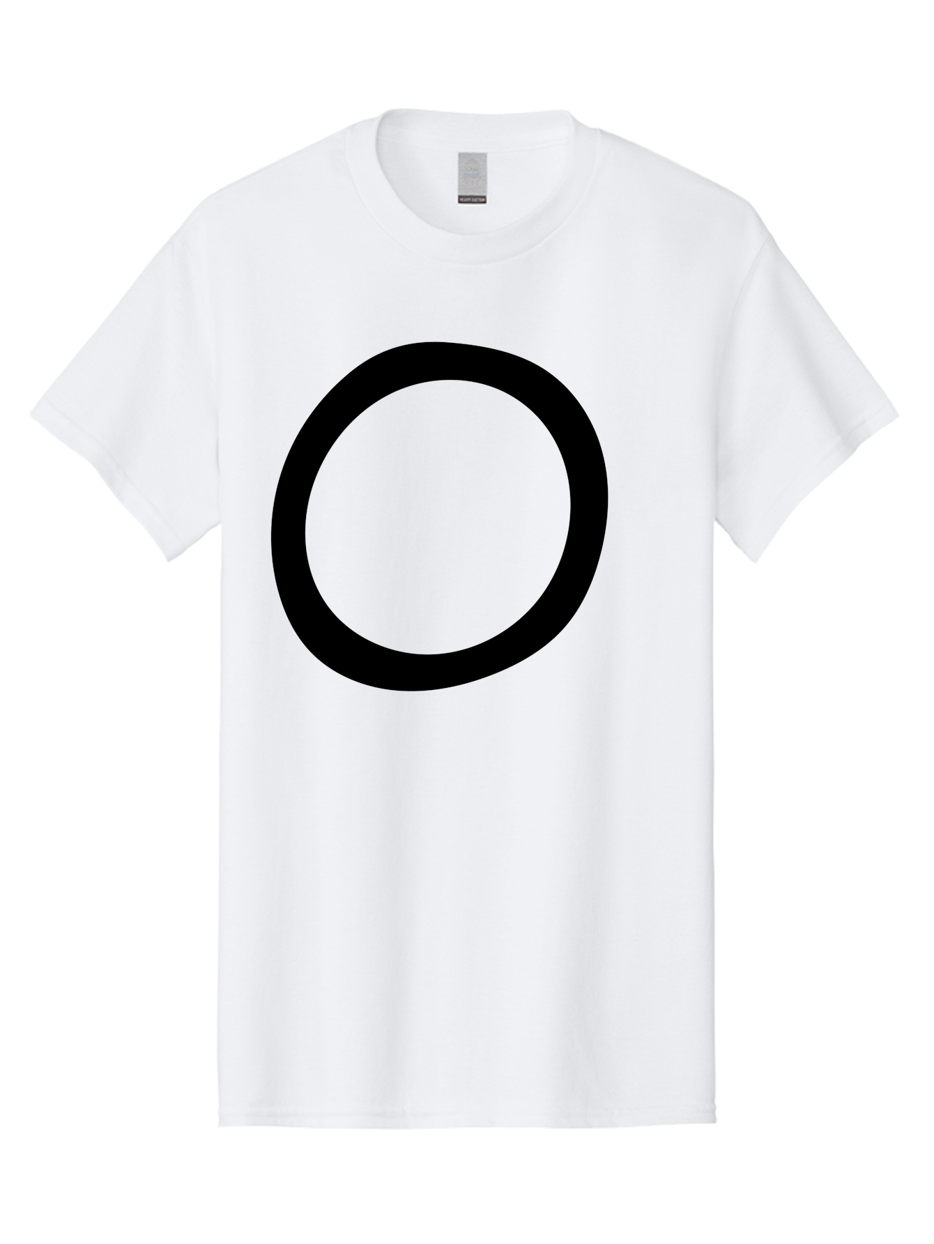 O Men'S Graphic Tee, 100% Cotton, Comfortable Casual Summer Wear, Machine Washable, Black Circle, Simple Shape, Minimalist Design, Bold Graphics, Modern Art, Abstract Symbol, Geometric Figure -  Aaa472
