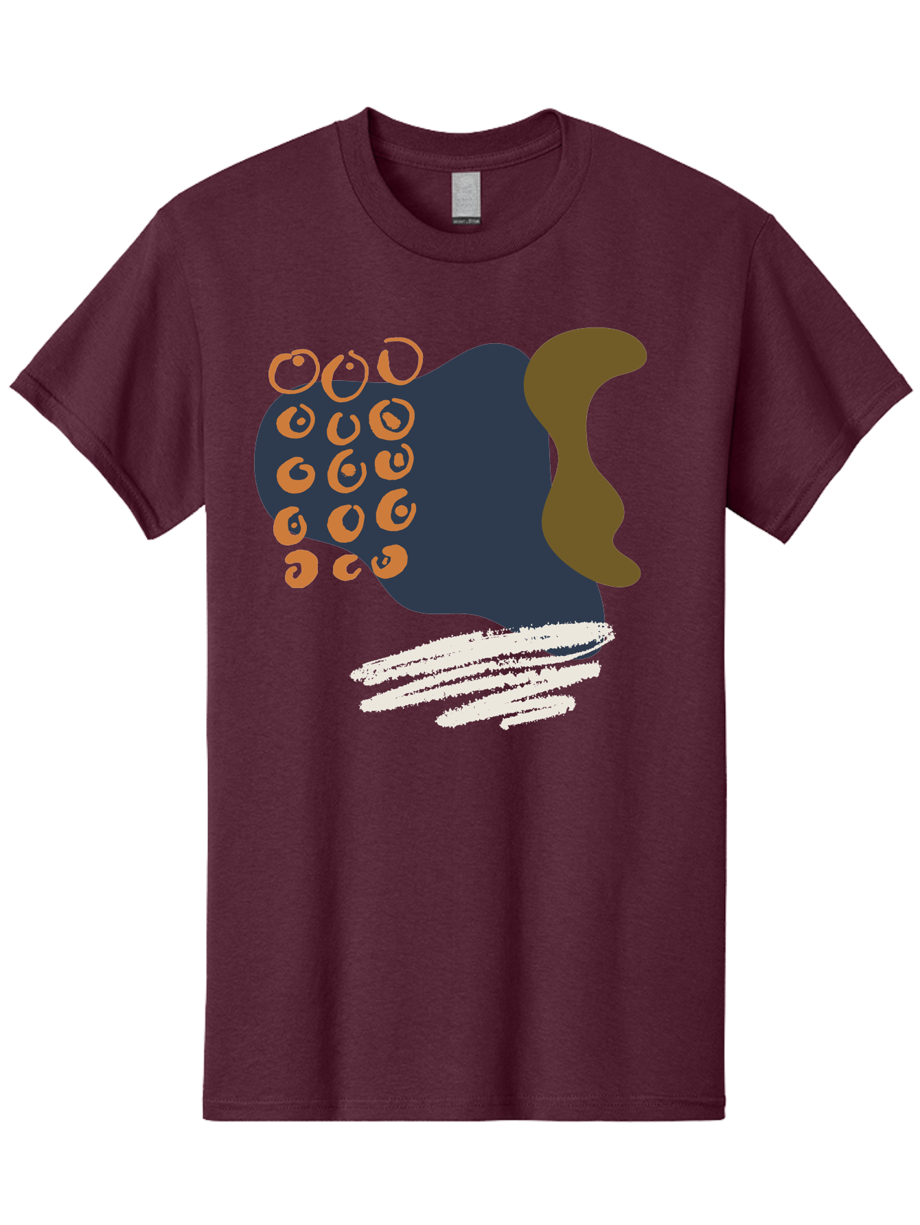 Octopus Men'S Graphic Tee, 100% Cotton, Comfortable Casual Summer Wear, Machine Washable, Octopus, Underwater Creature, Sea Animal, Abstract Art, Digital Illustration, Navy Blue, Orange, Brown And White Colors, Tentacles, Suckers, -  Aaa473
