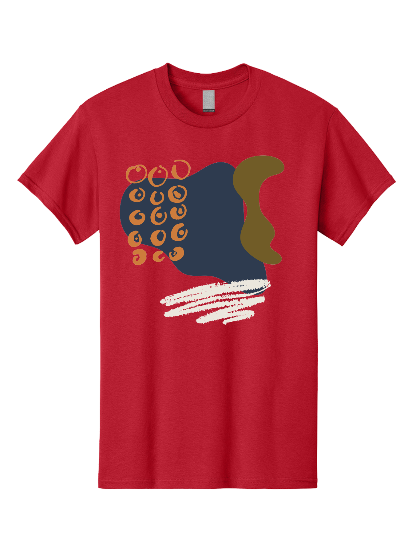 Octopus Men'S Graphic Tee, 100% Cotton, Comfortable Casual Summer Wear, Machine Washable, Octopus, Underwater Creature, Sea Animal, Abstract Art, Digital Illustration, Navy Blue, Orange, Brown And White Colors, Tentacles, Suckers, -  Aaa473